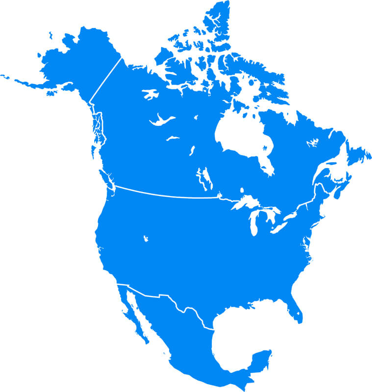 North America and US blank map
