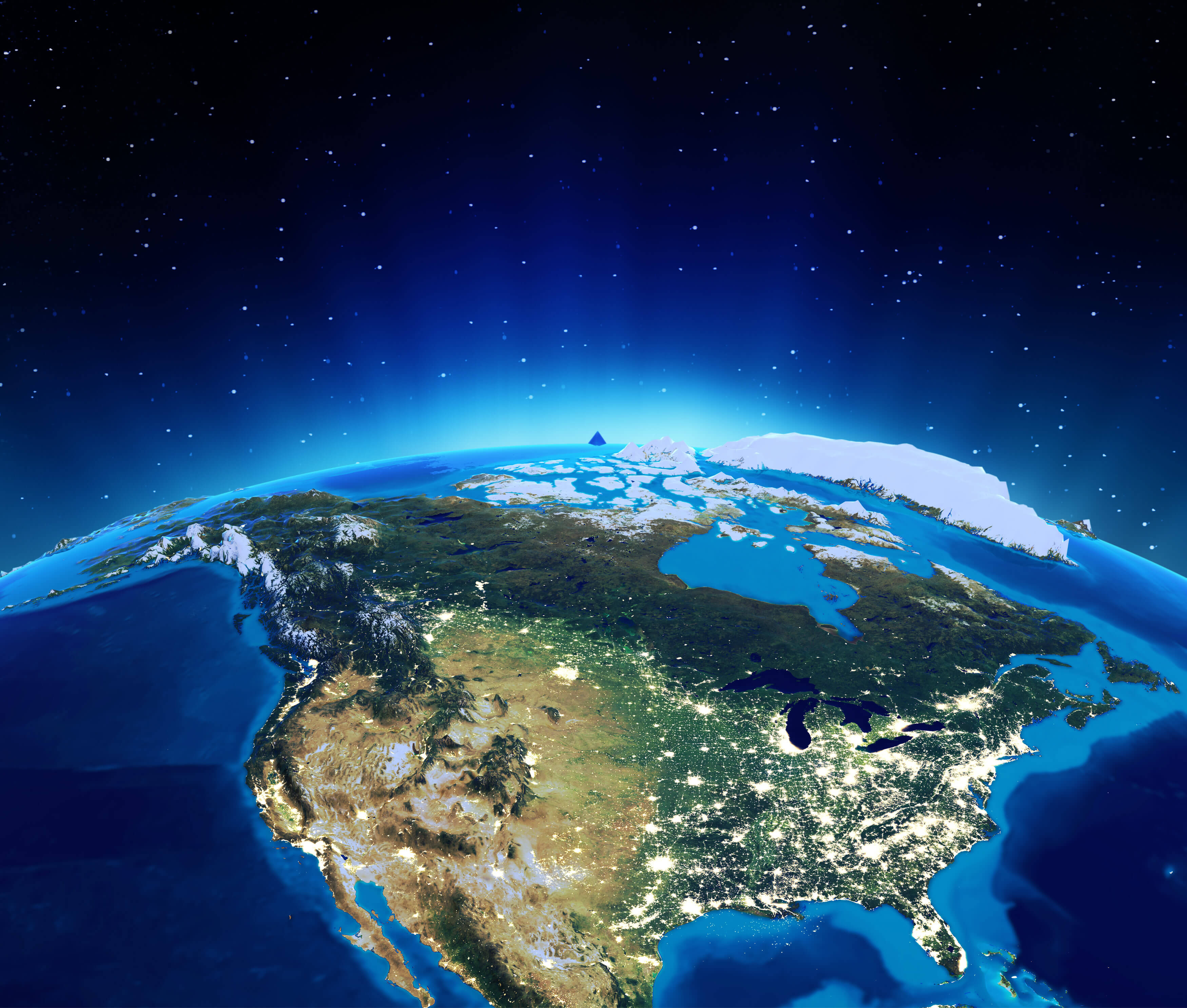 US and Canada satellite image