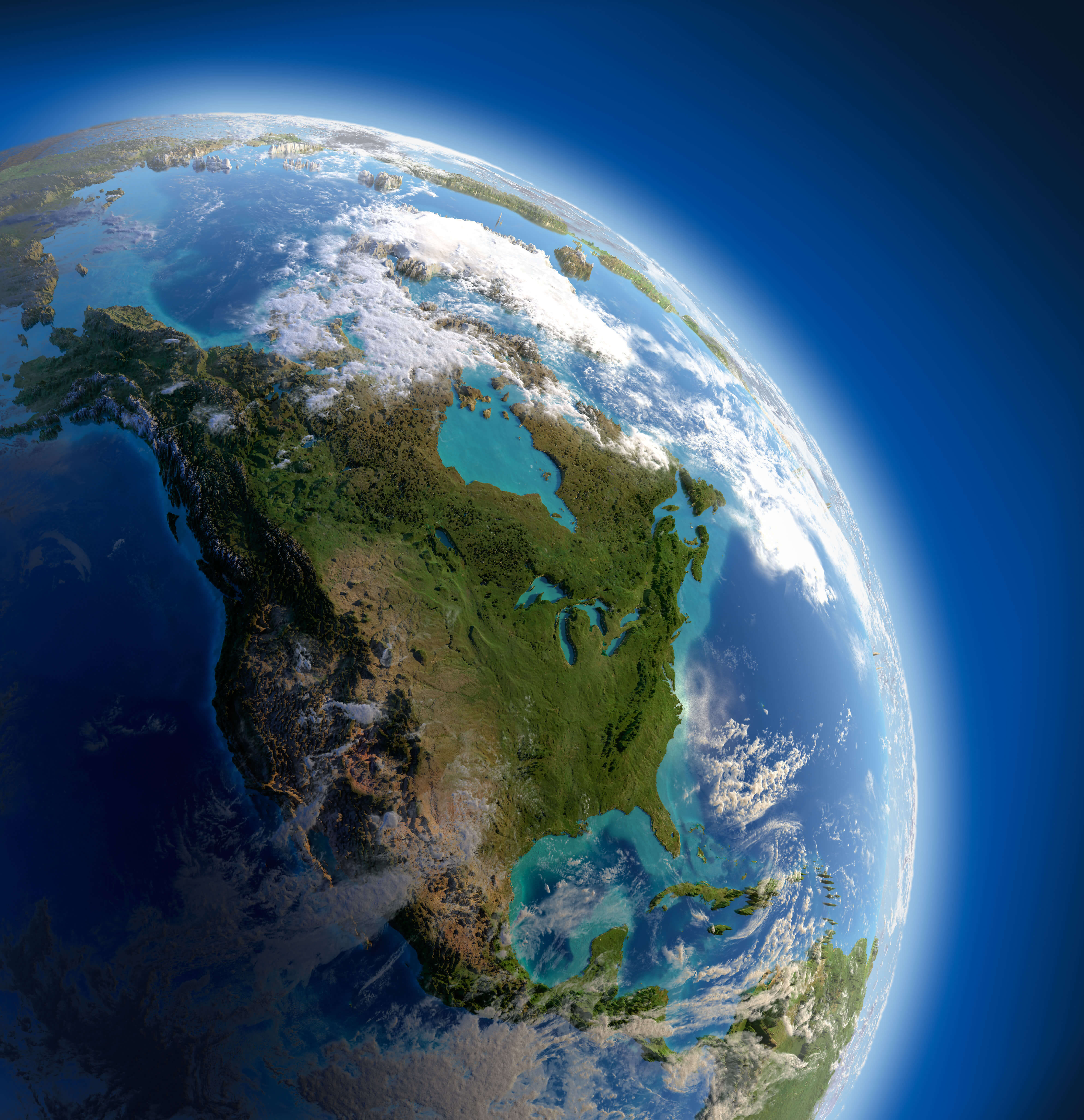 US satellite map from space