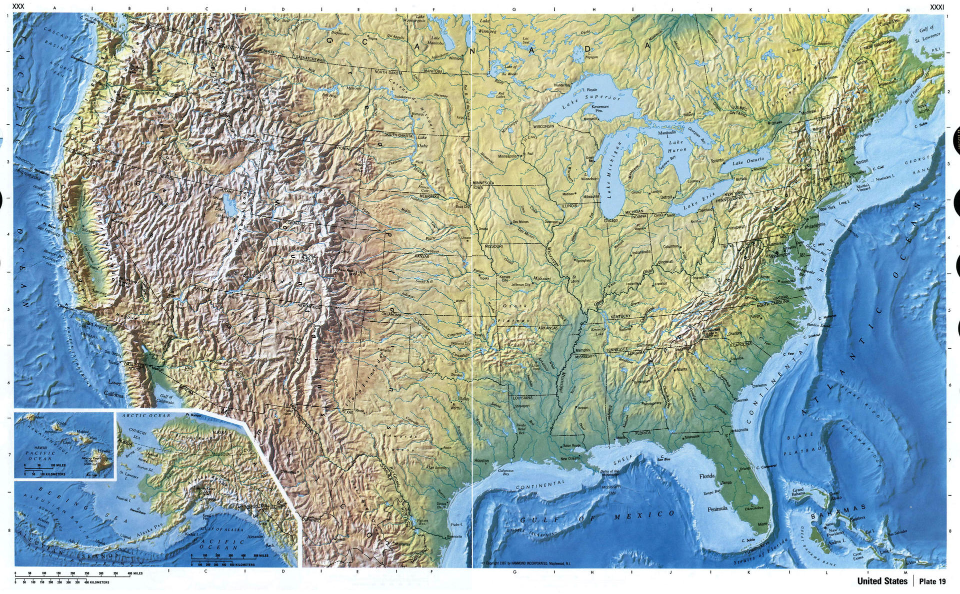 Map of the US geography map