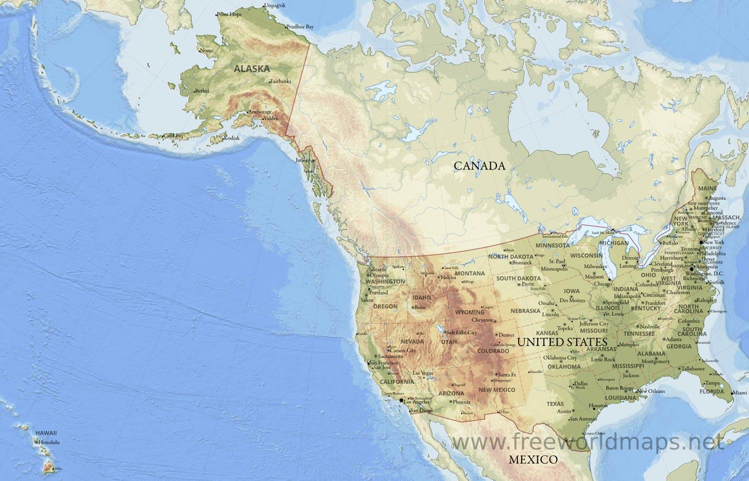 US geography map