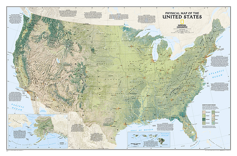 US physical maps
