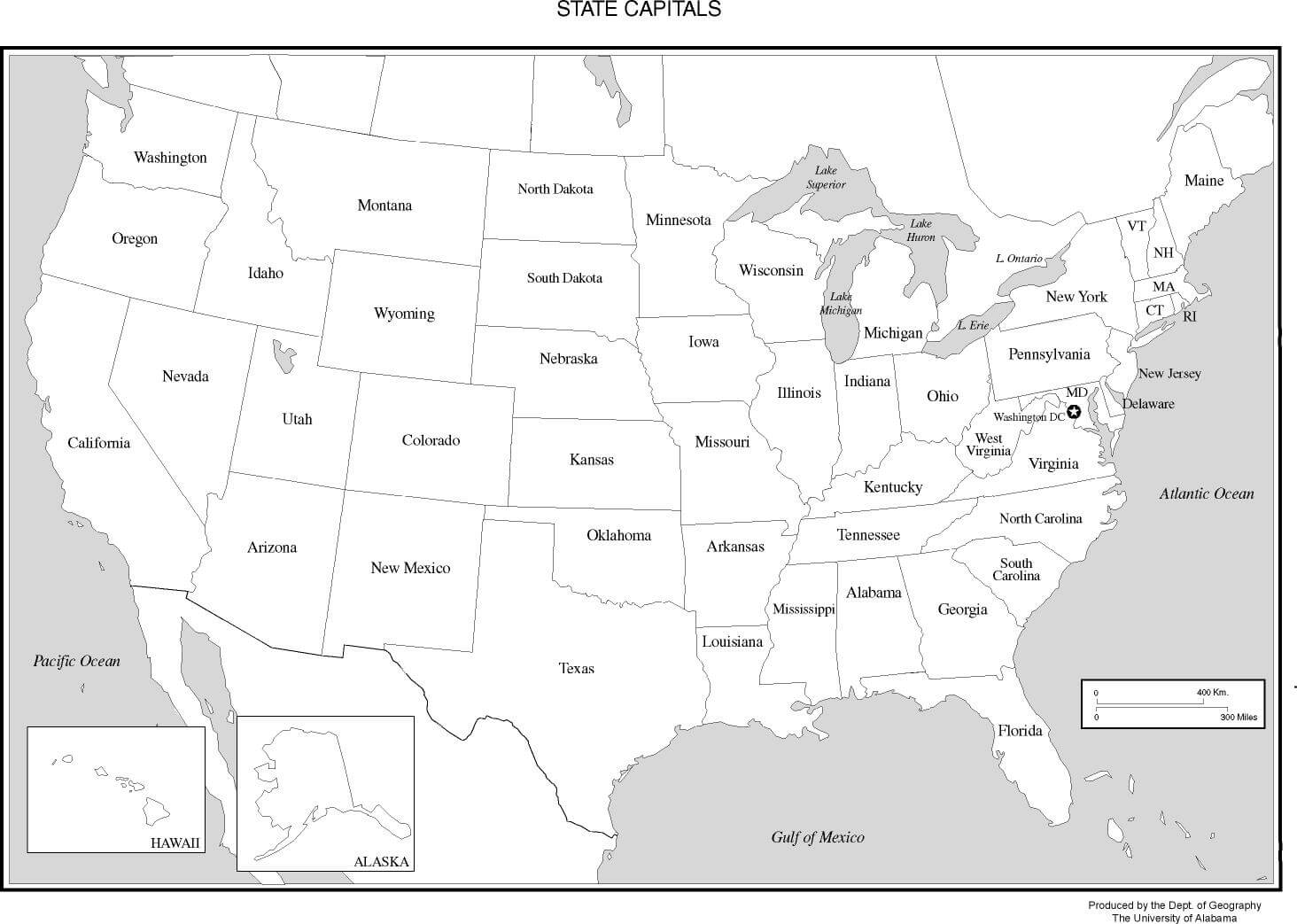 US political outline map
