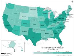 United States population density map by states