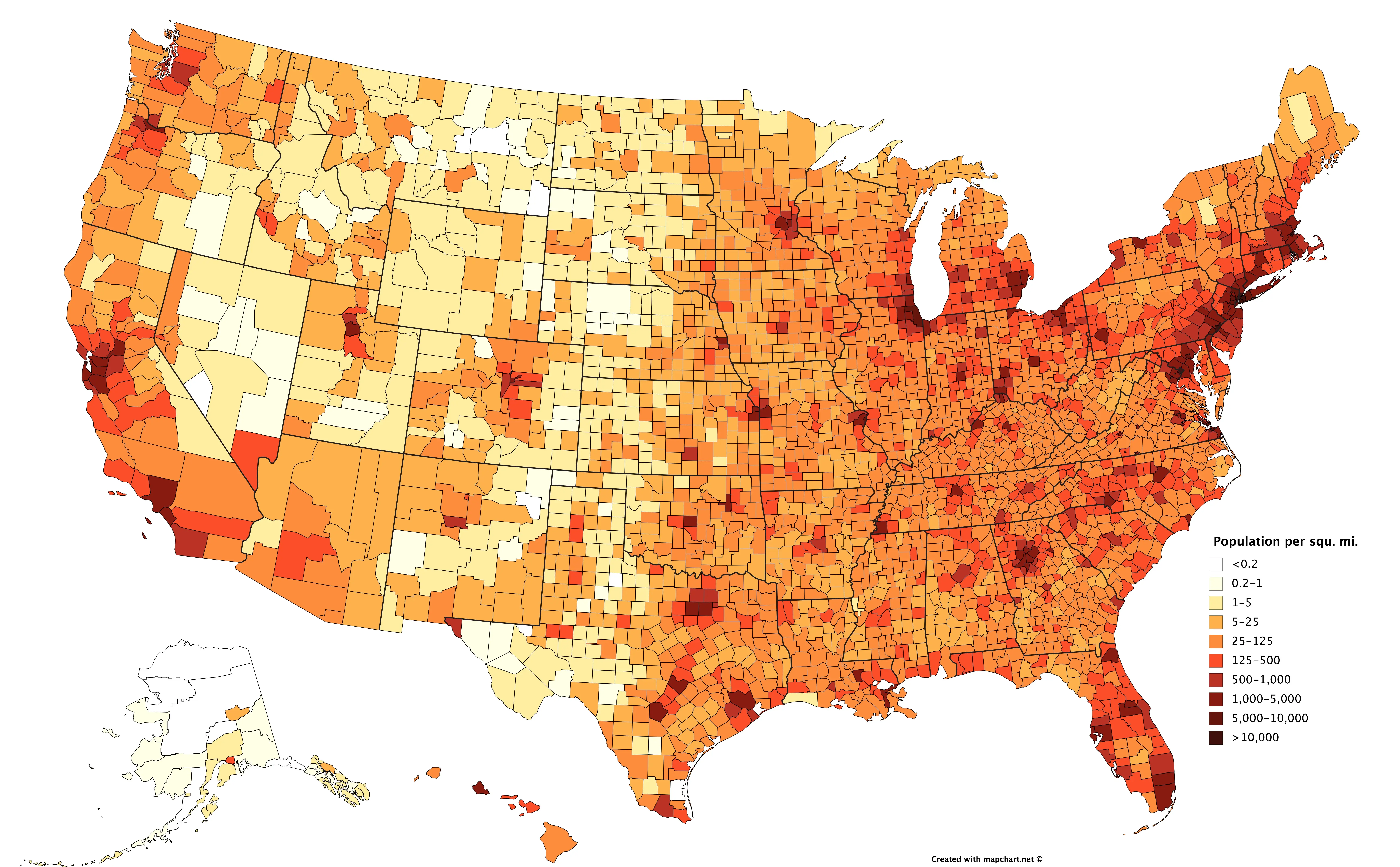 United States population density map