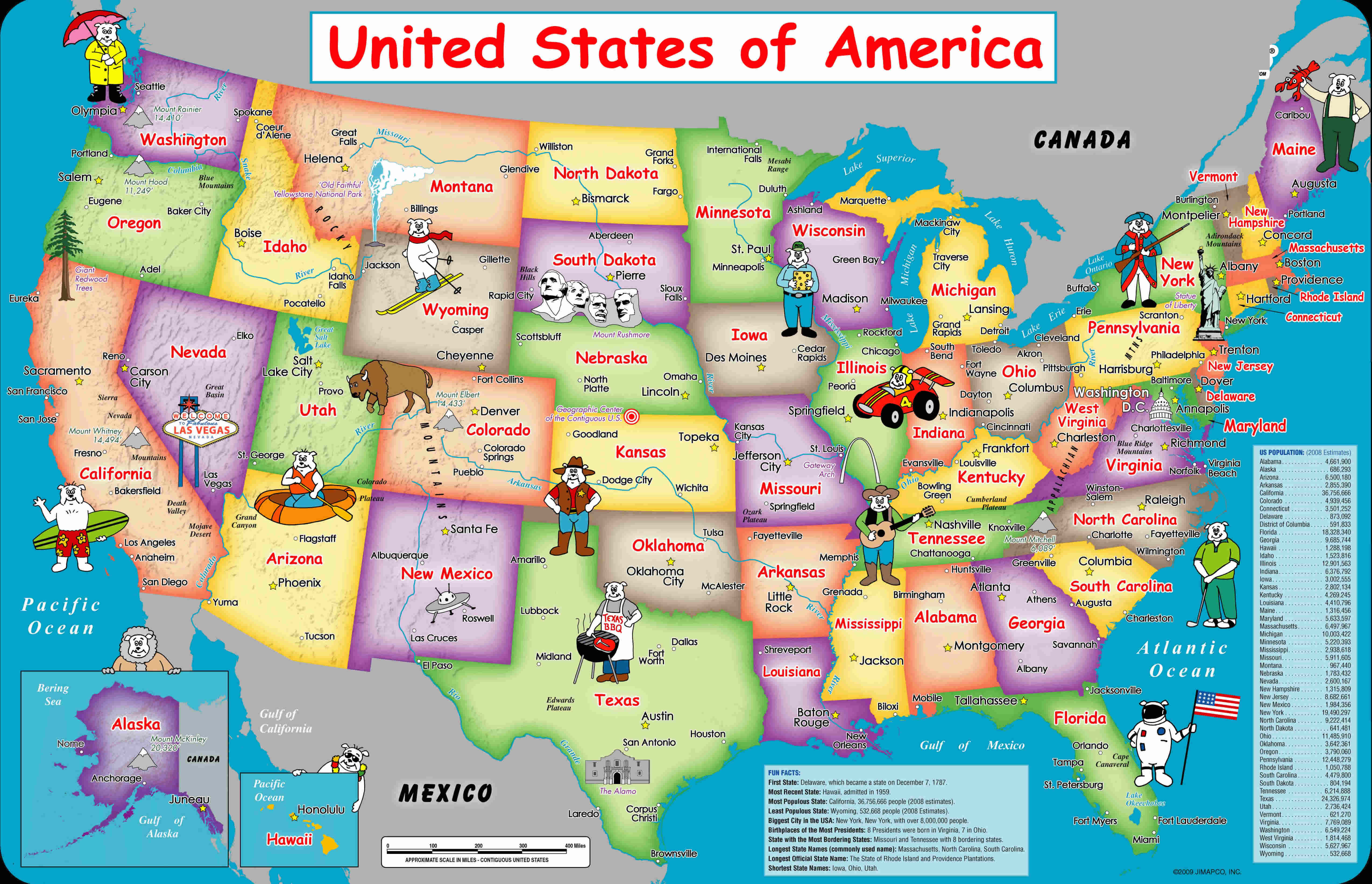 US travel wall map