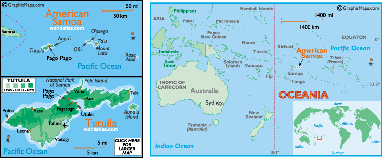 American Samoa Map - Guide of the World