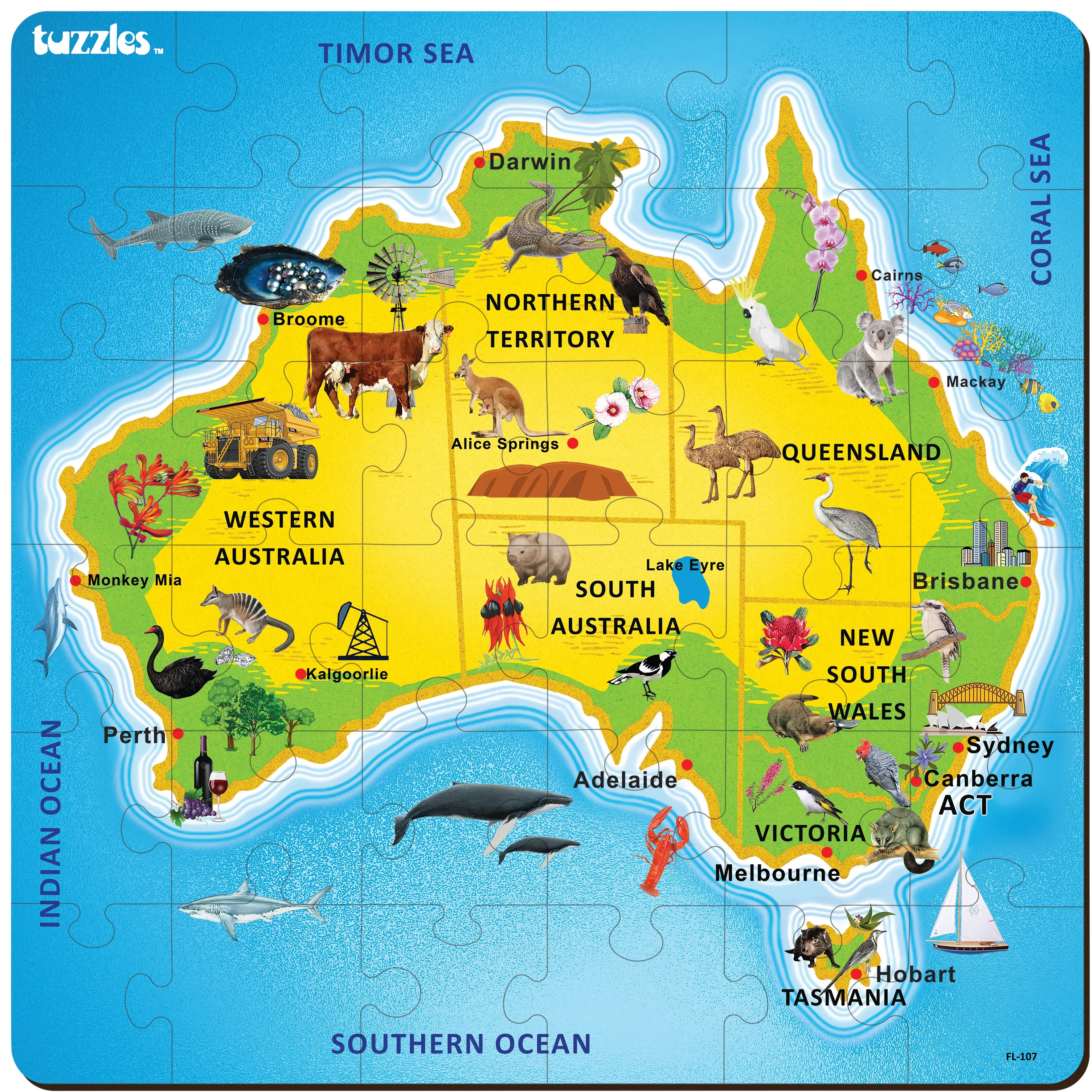 High resulution Australia animal life map
