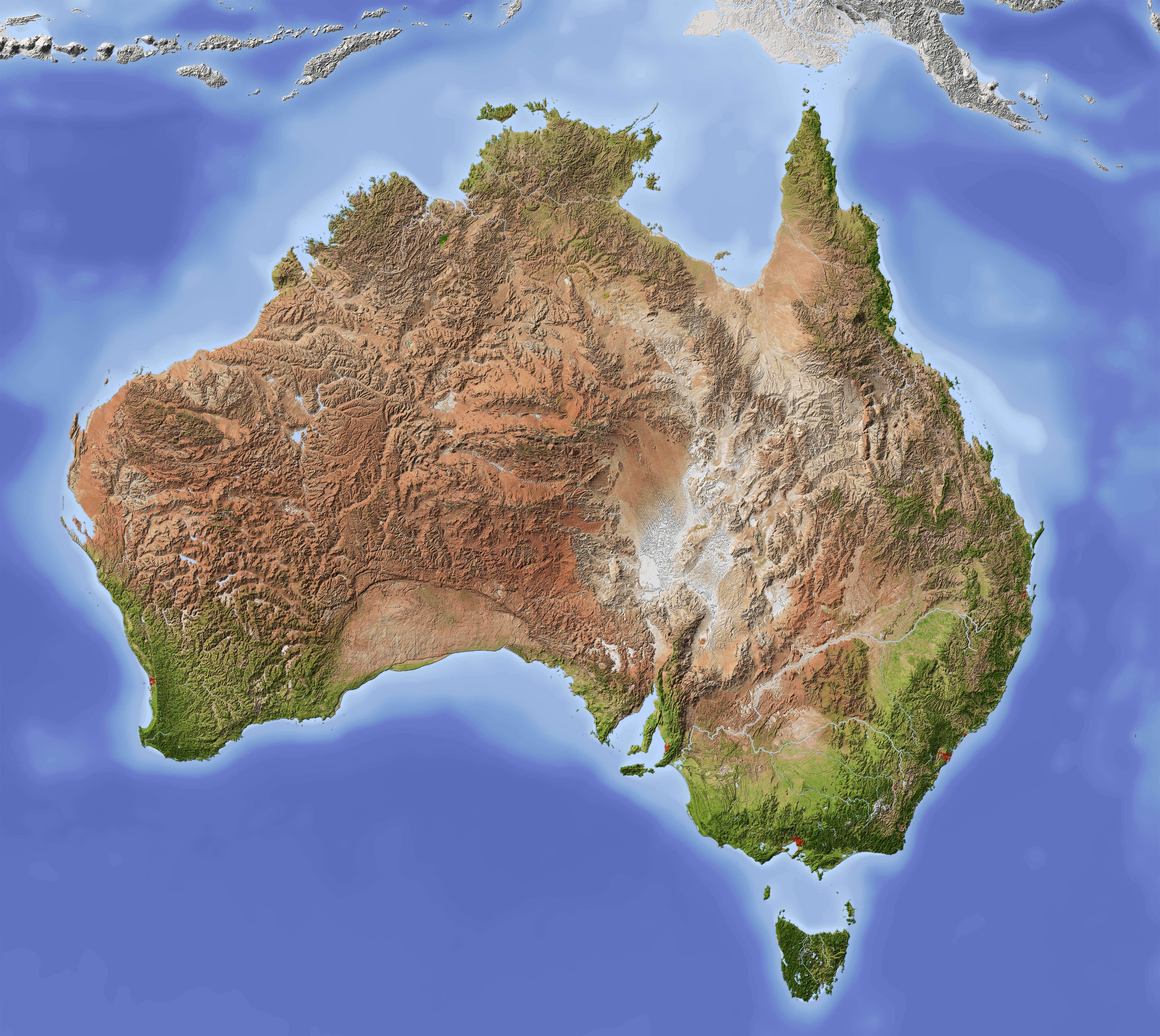High-resulution Australia relief map