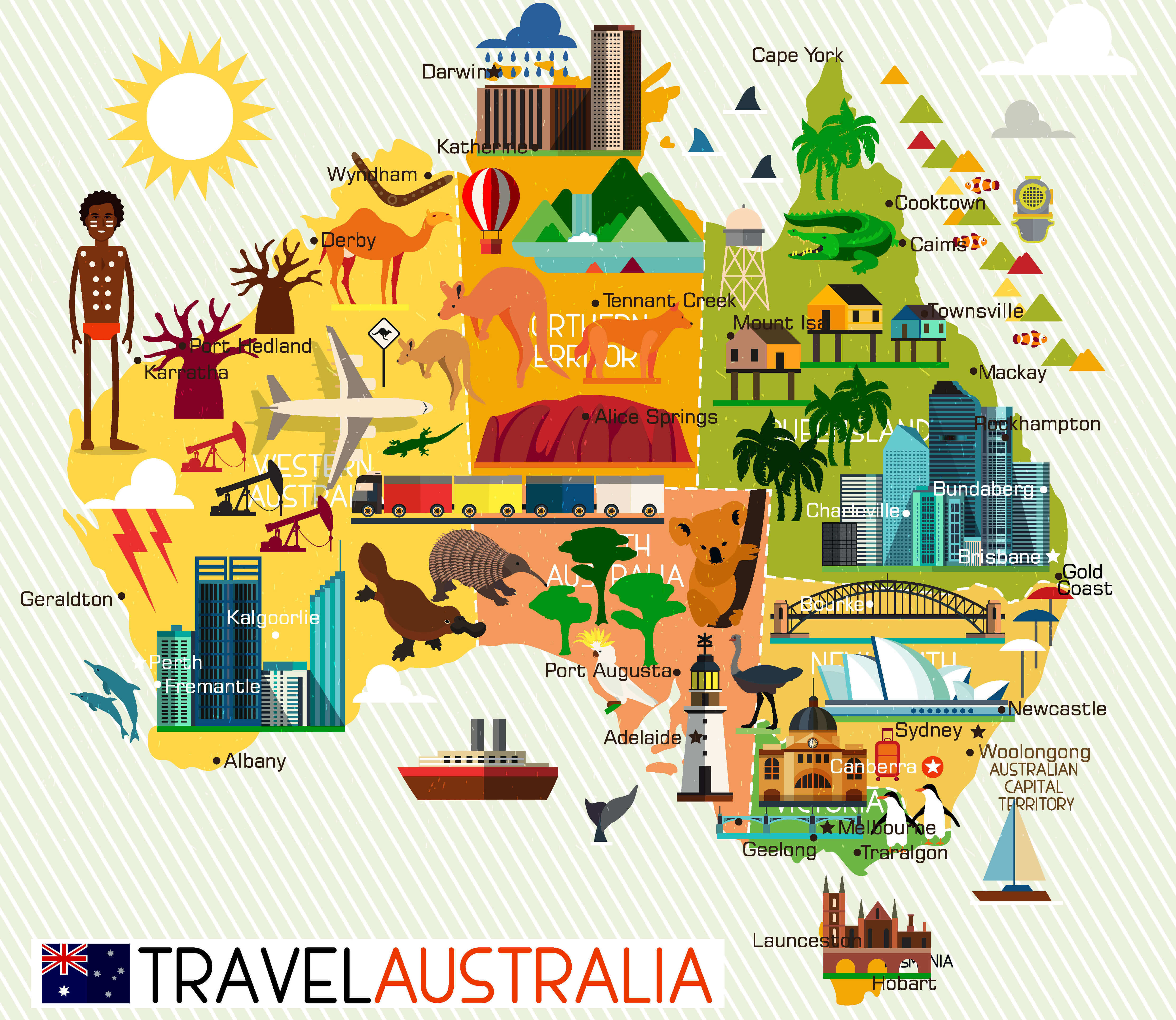 High-resulution Australia tours map