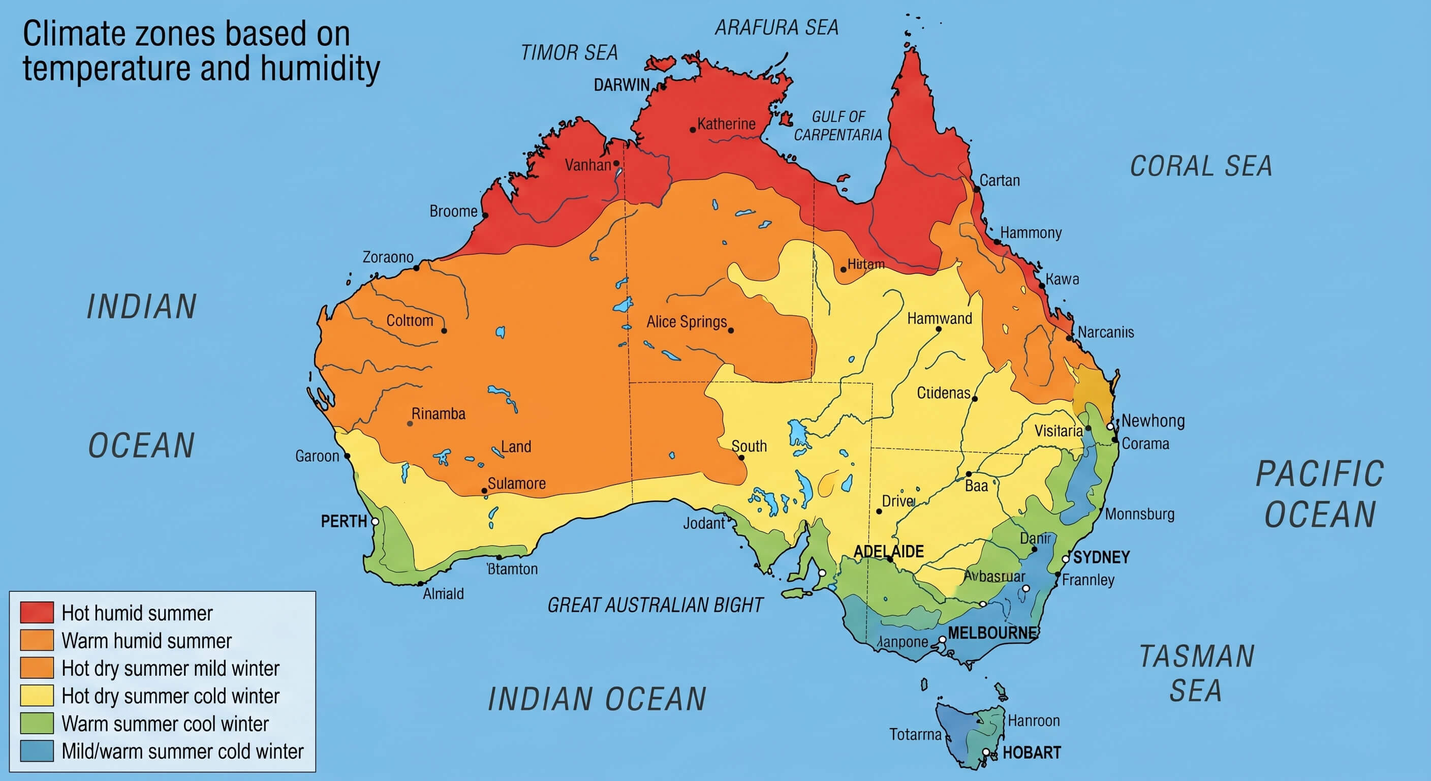 Australia climate zones map