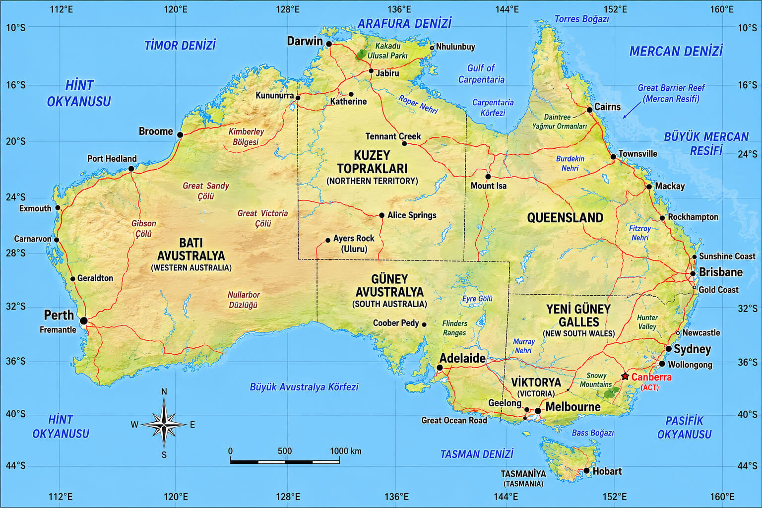 Australia country reference map