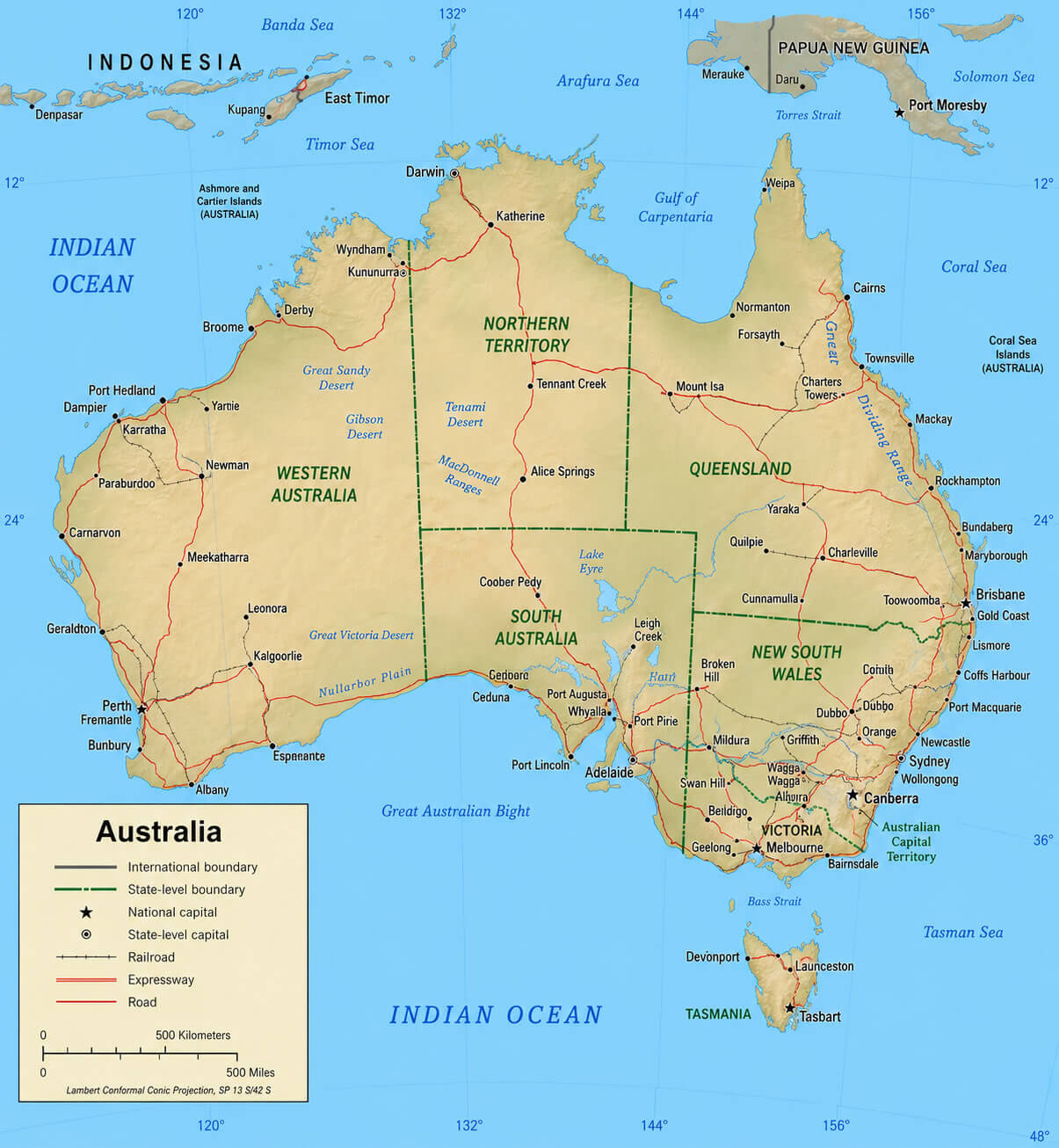 Australia general reference map