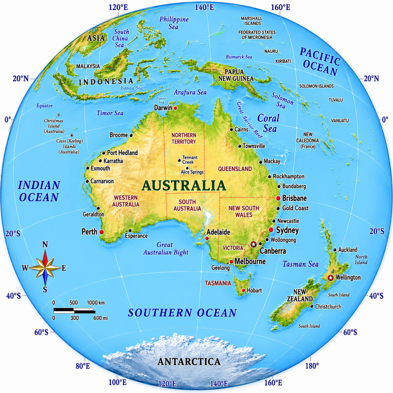 Australia globe World map