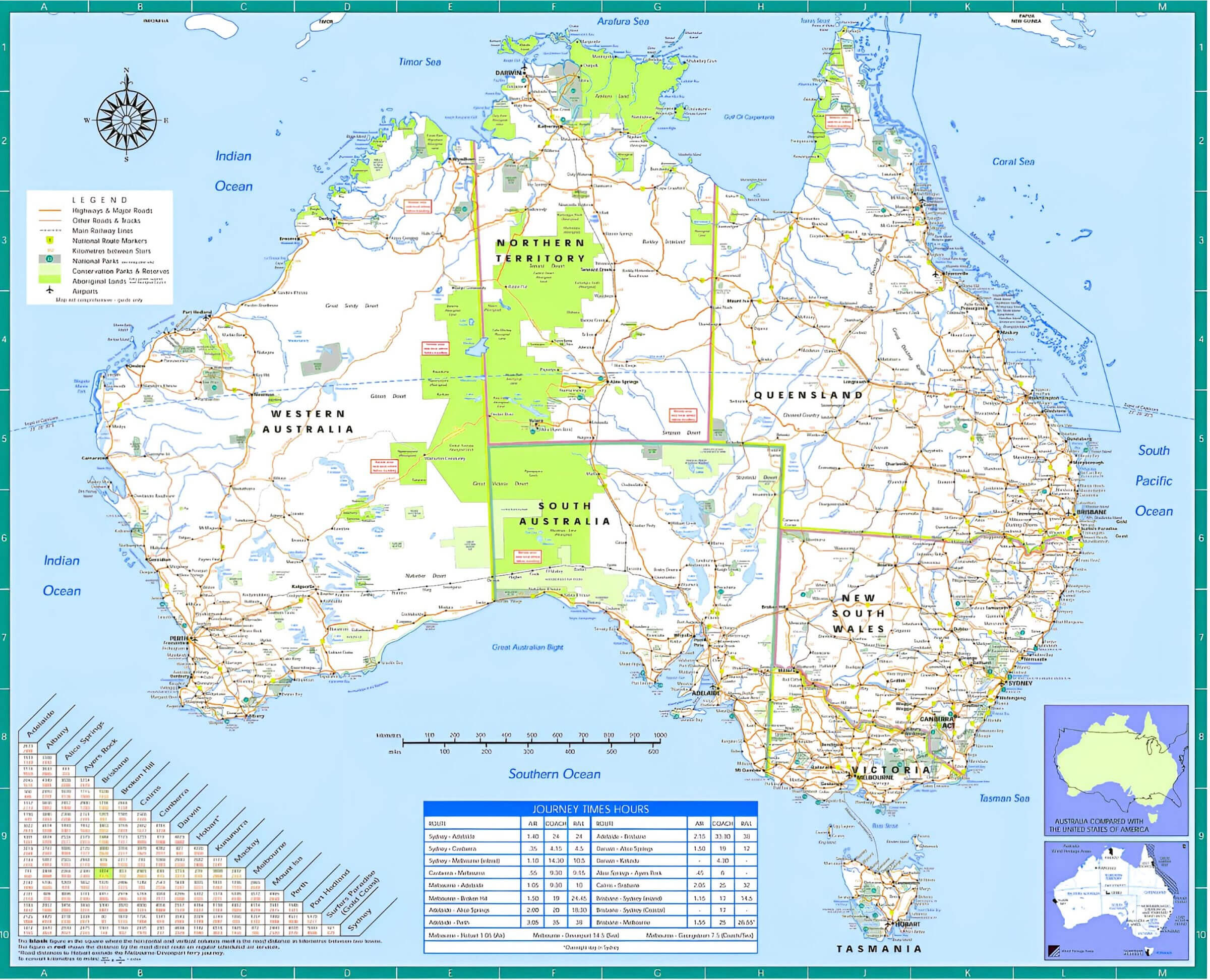 Australia time zone and road map