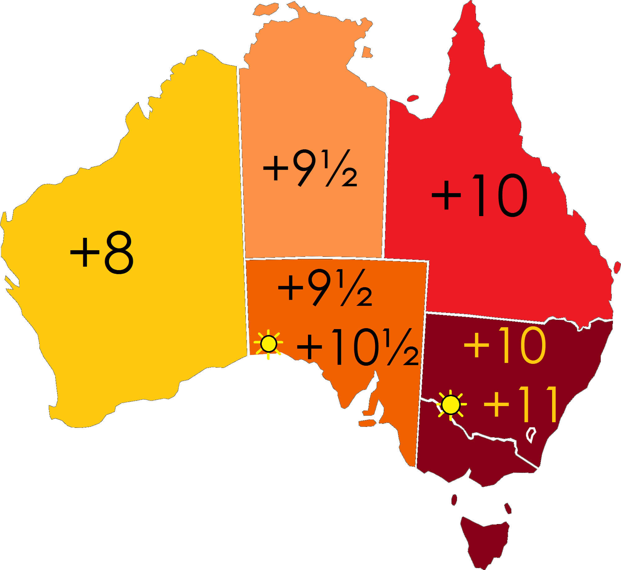 Australia time zone map