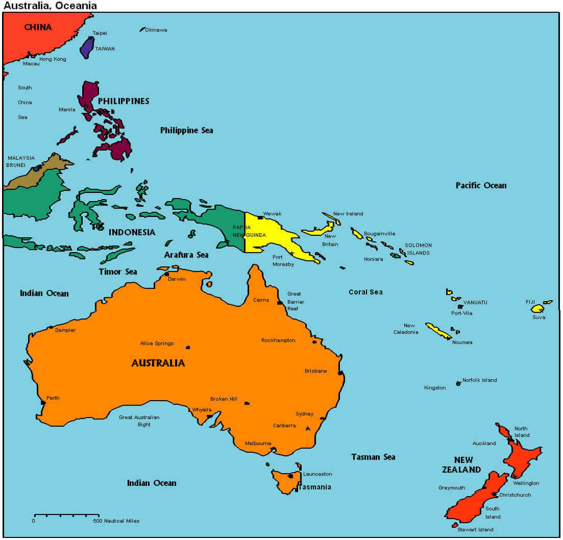 Australia Oceania map