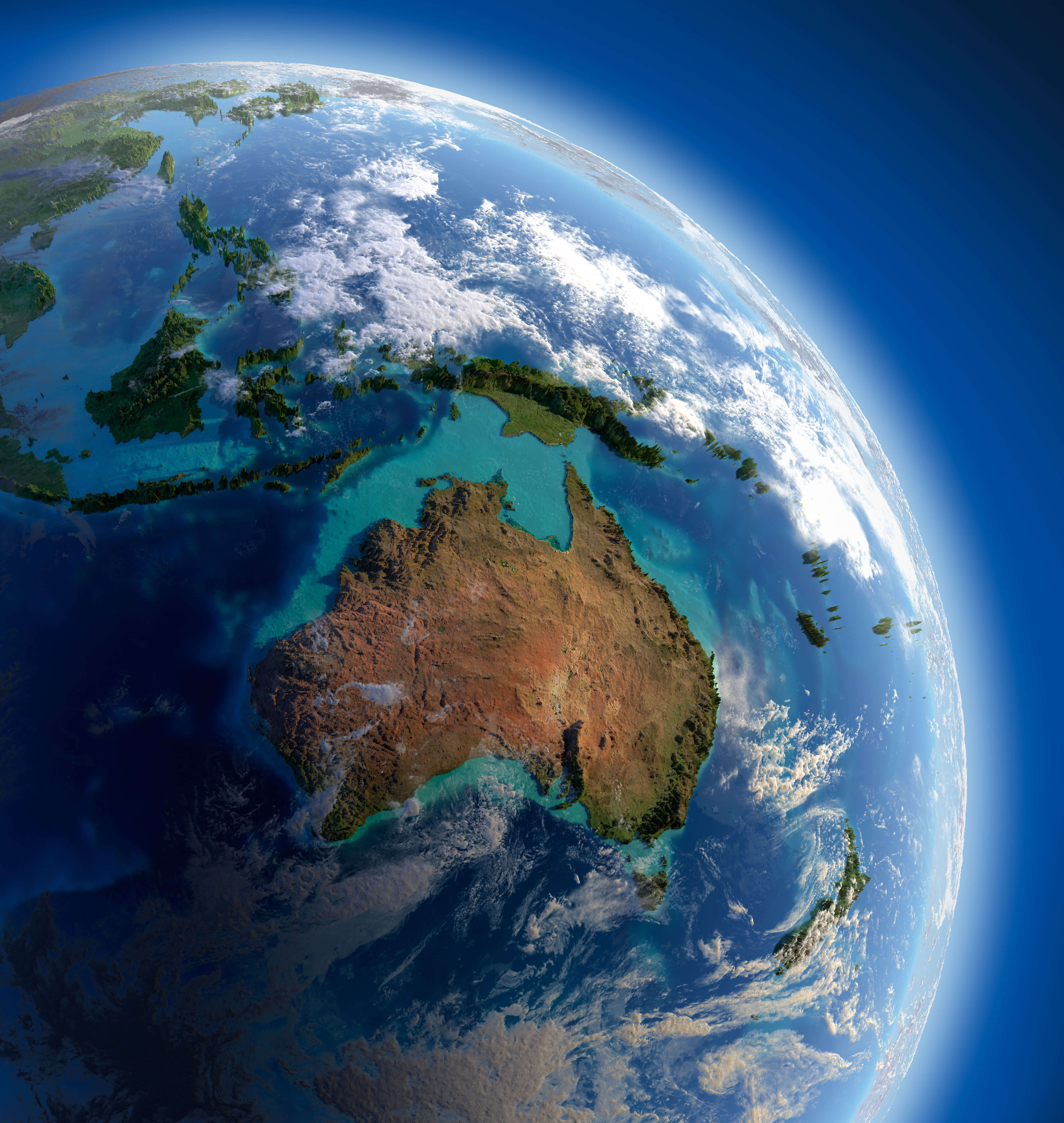 High-resolution Oceania satellite map