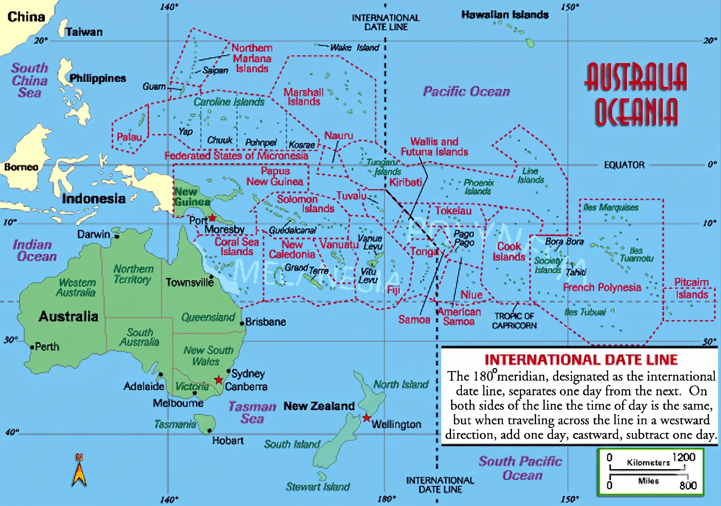Historical Oceania Federation Colonial map