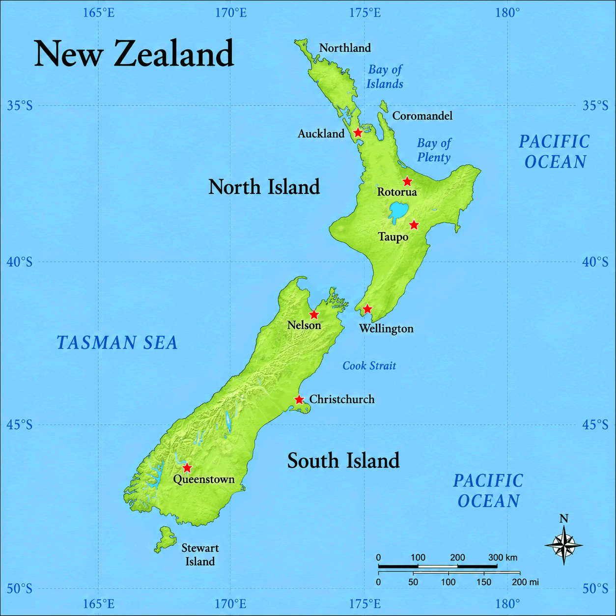 New Zealand detailed geographic map