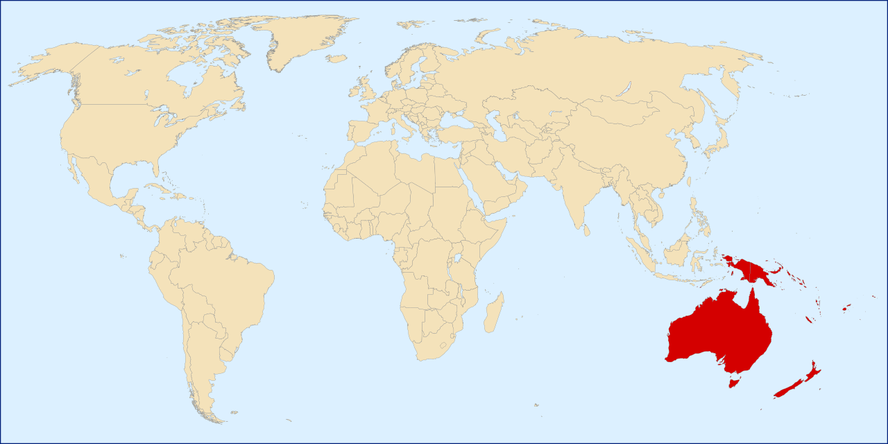 Where is Oceania in the World and time zone