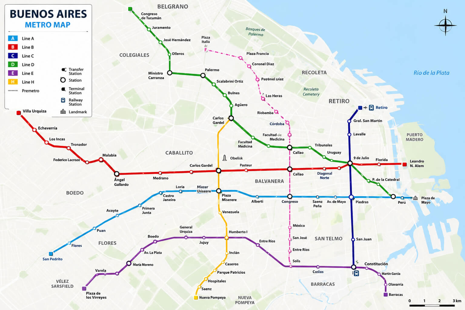 Buenos Aires metro map