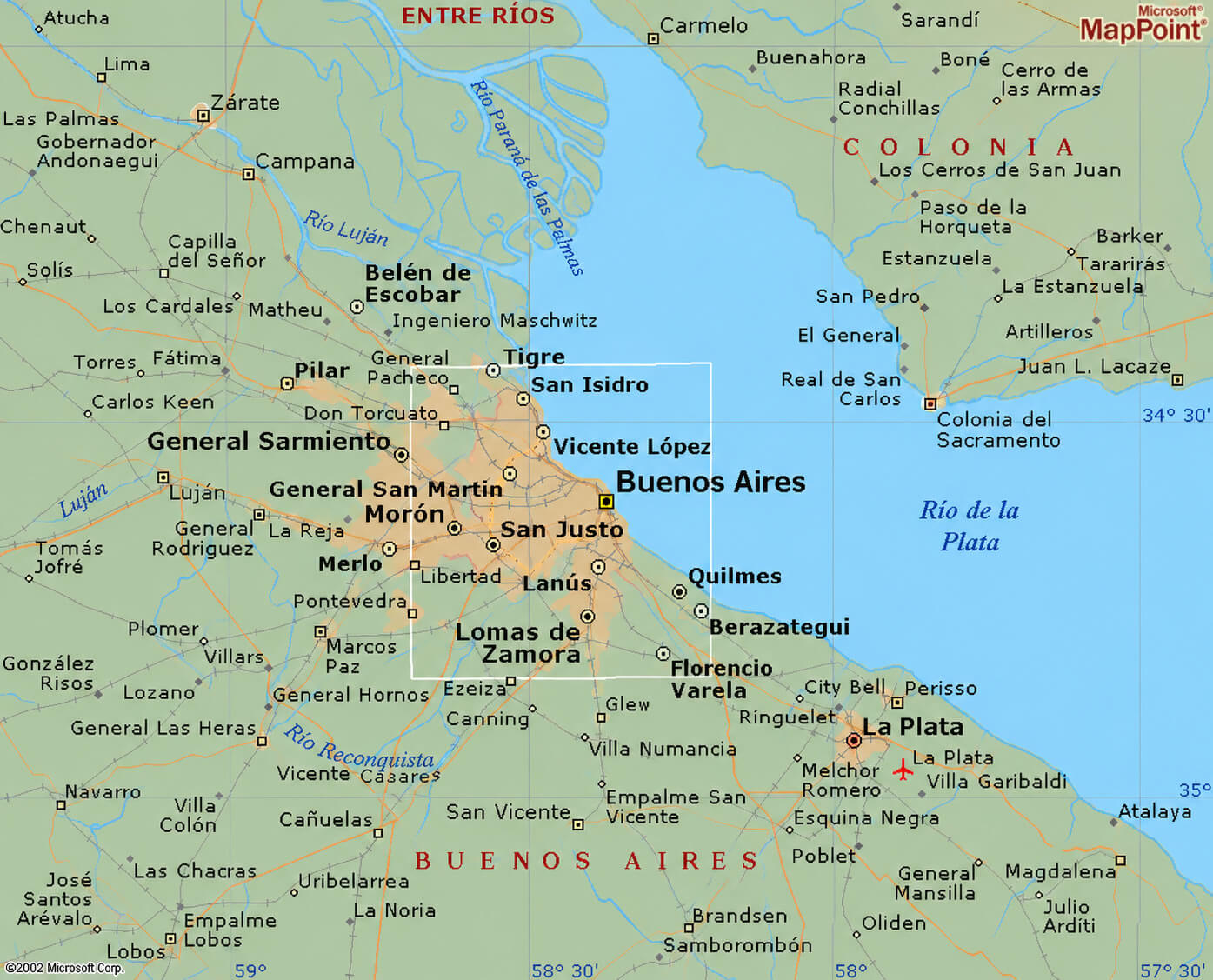 Buenos Aires region map