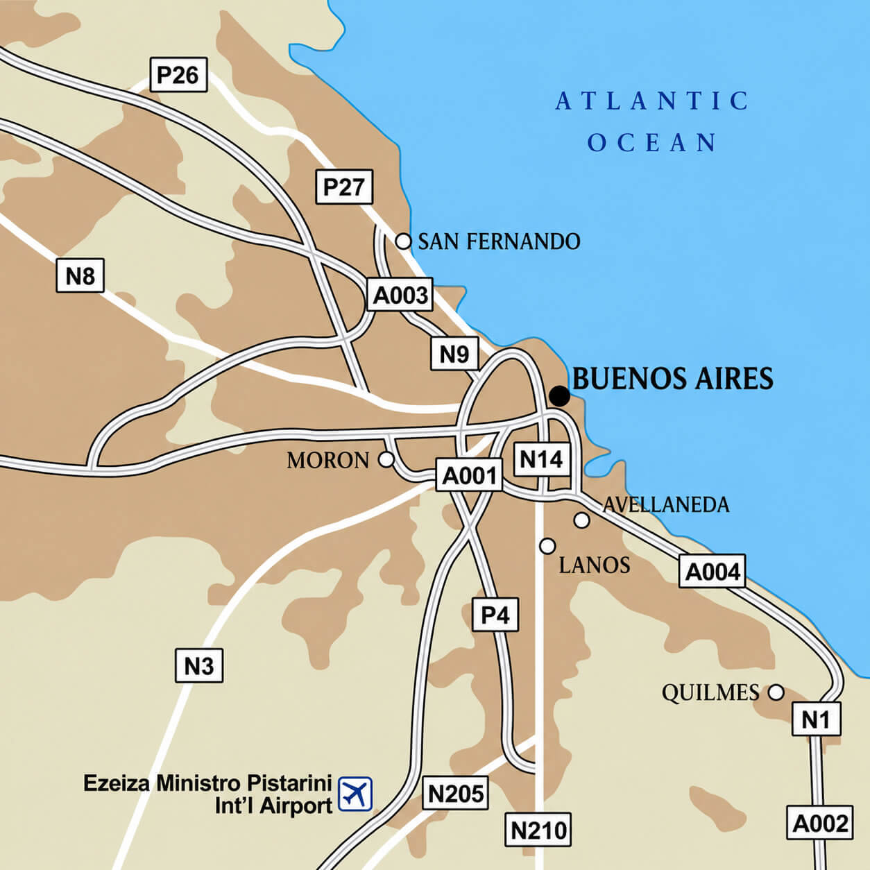 Buenos Aires road network map