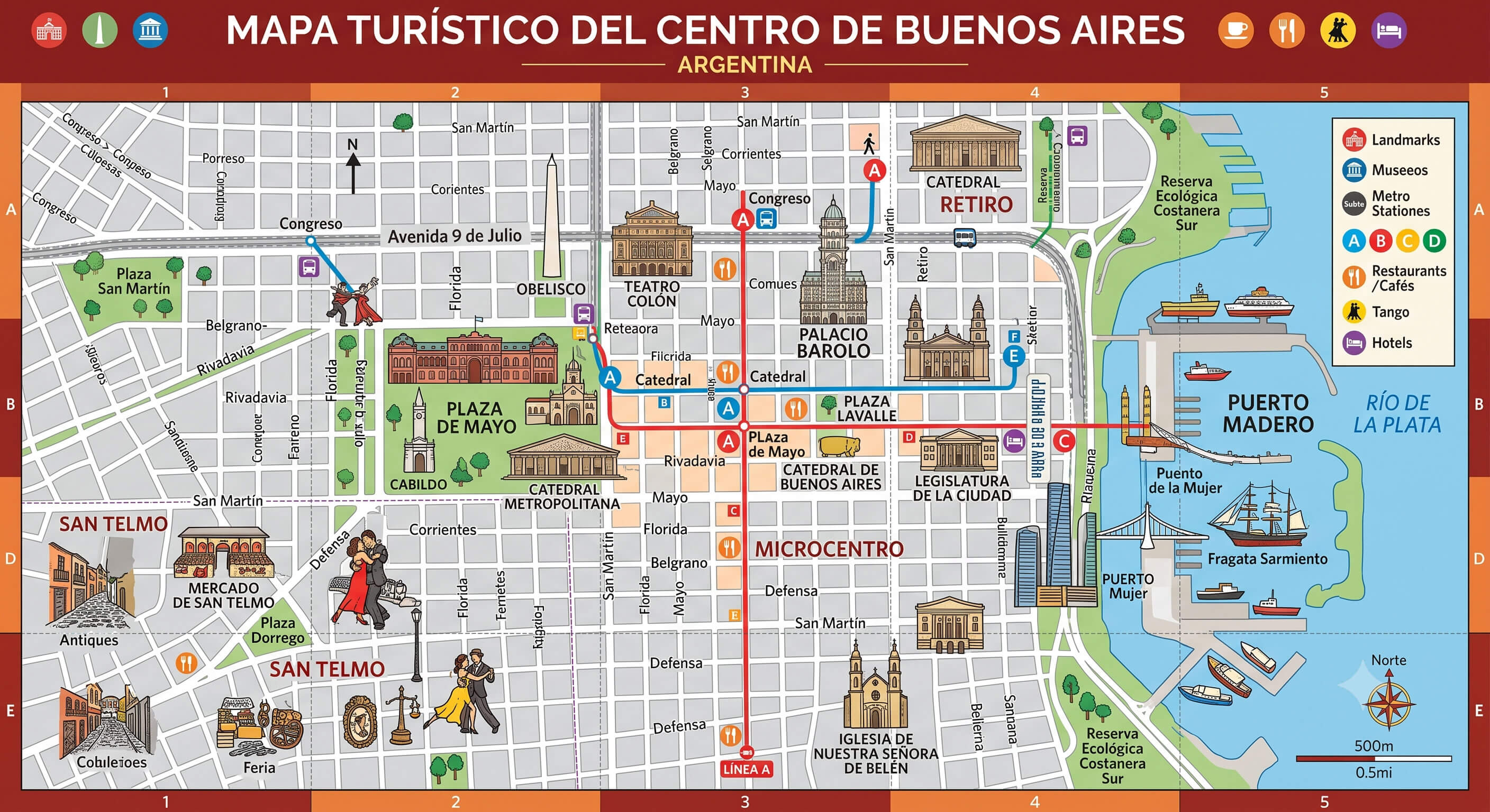 Buenos Aires tourist map