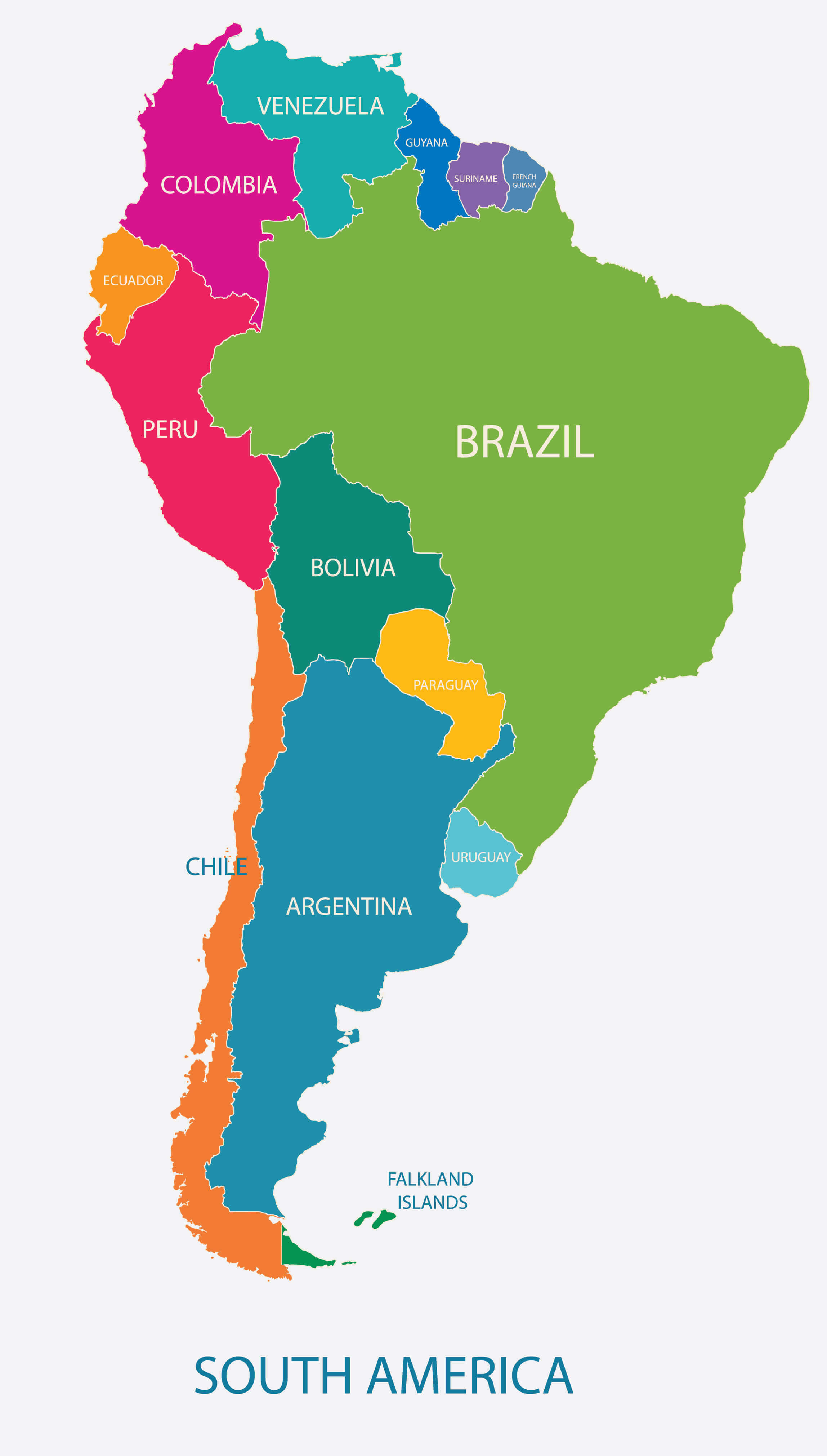 South America map with Argentina