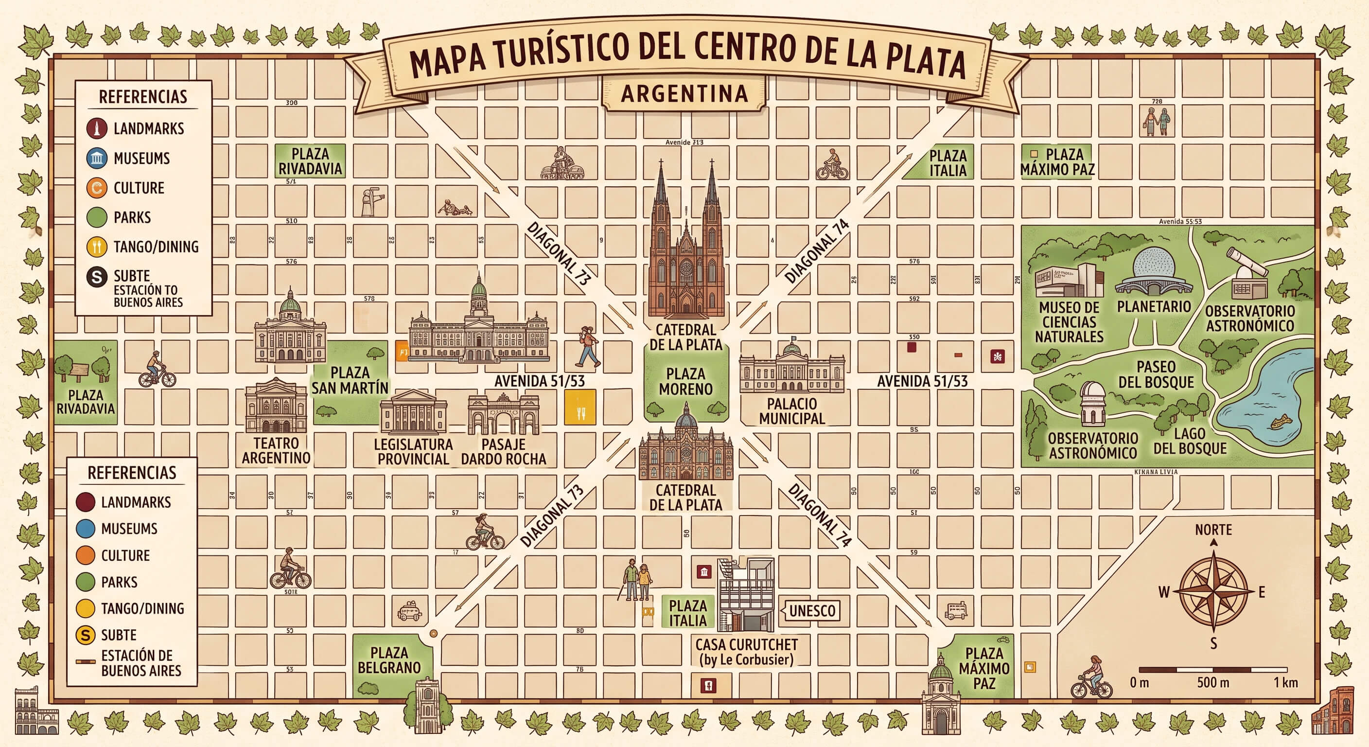 La Plata Argentina tourist guide map