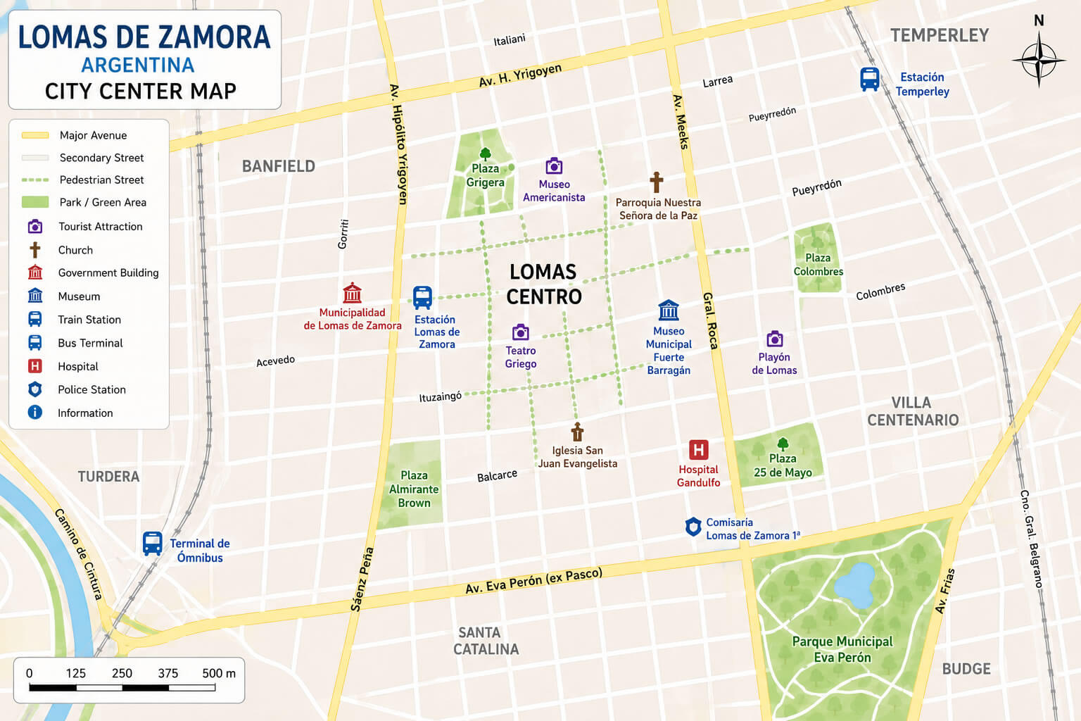 Lomas de Zamora Argentina city map