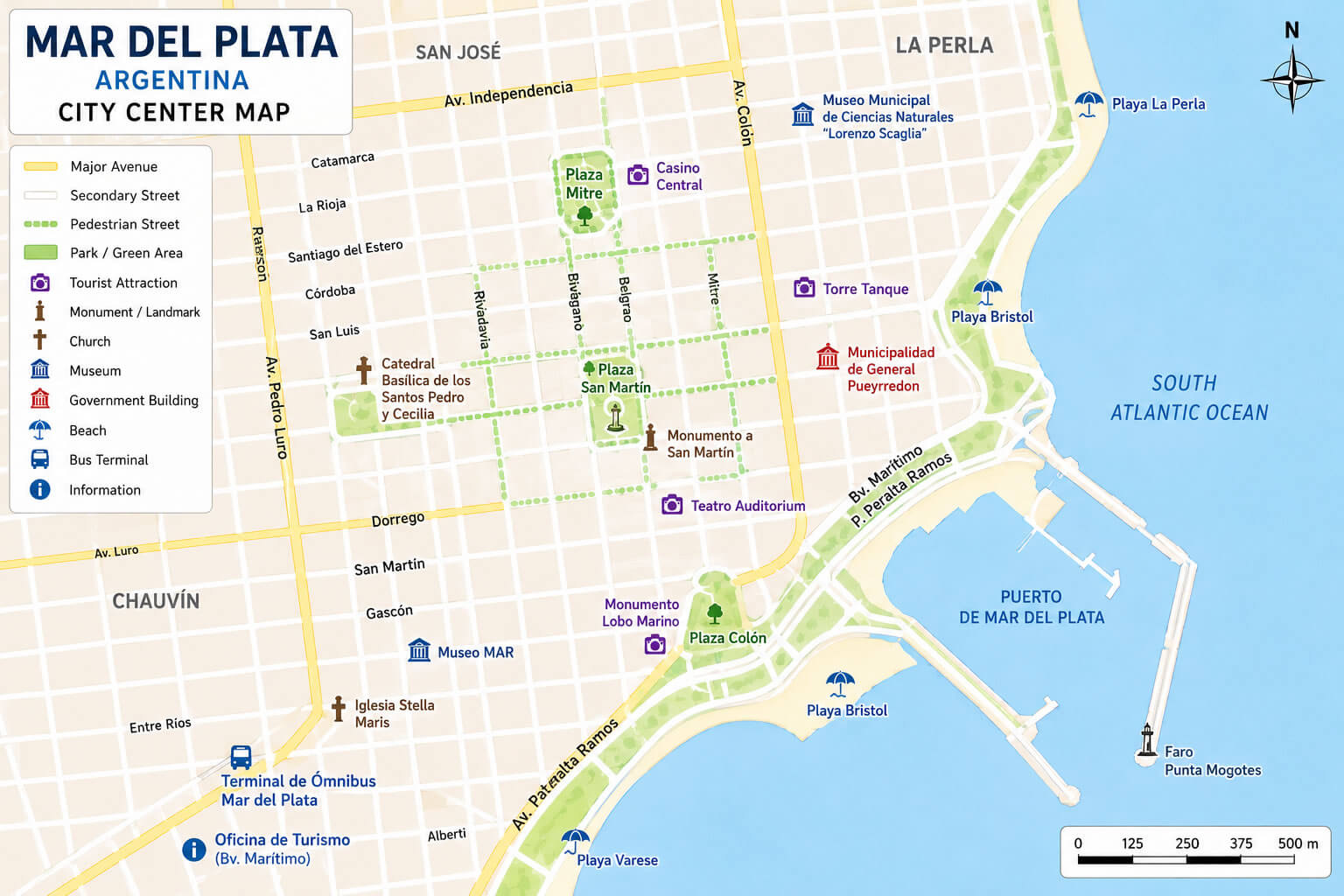 Mar del Plata Argentina city map