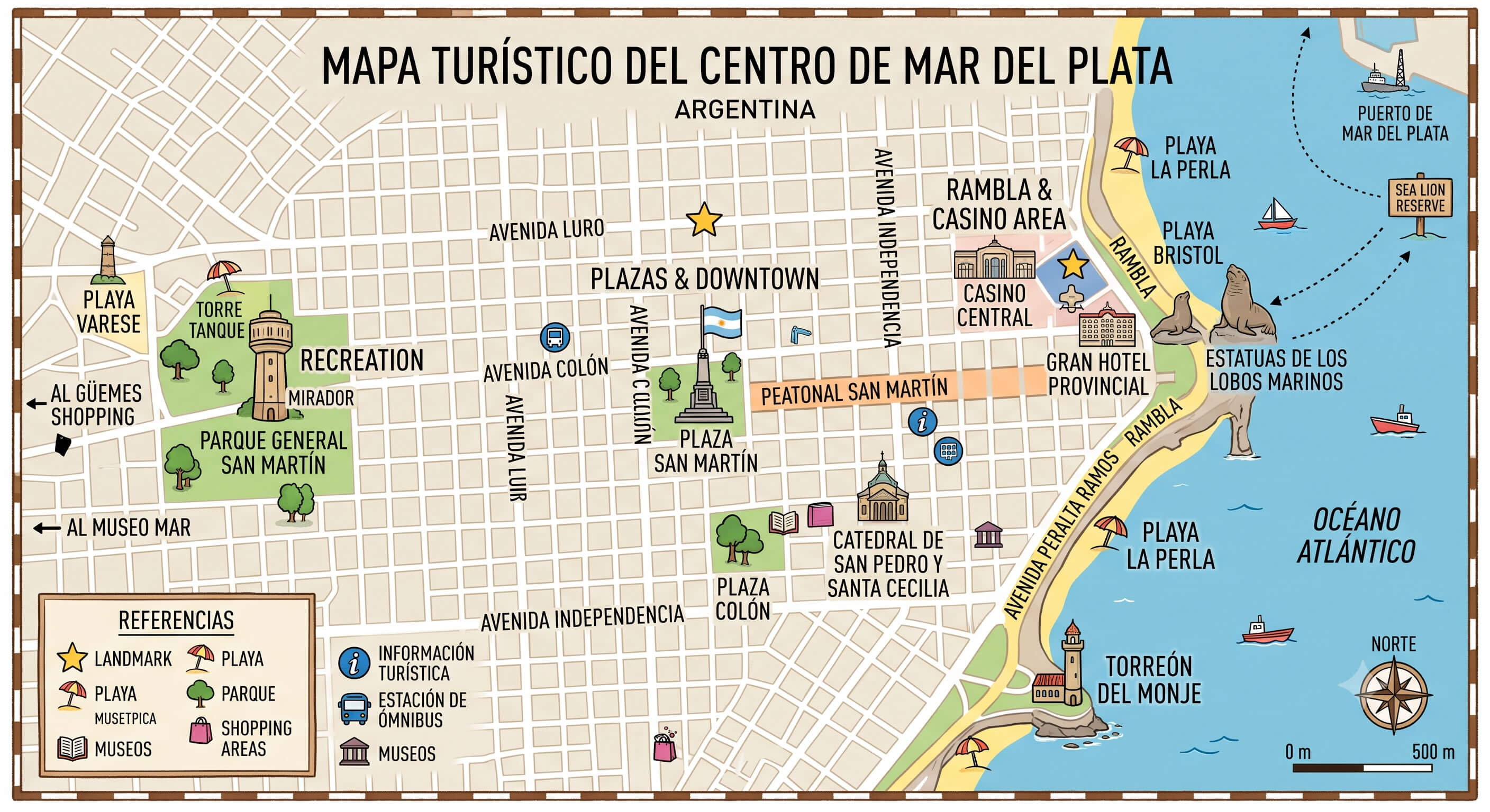 Mar del Plata Argentina tourist map