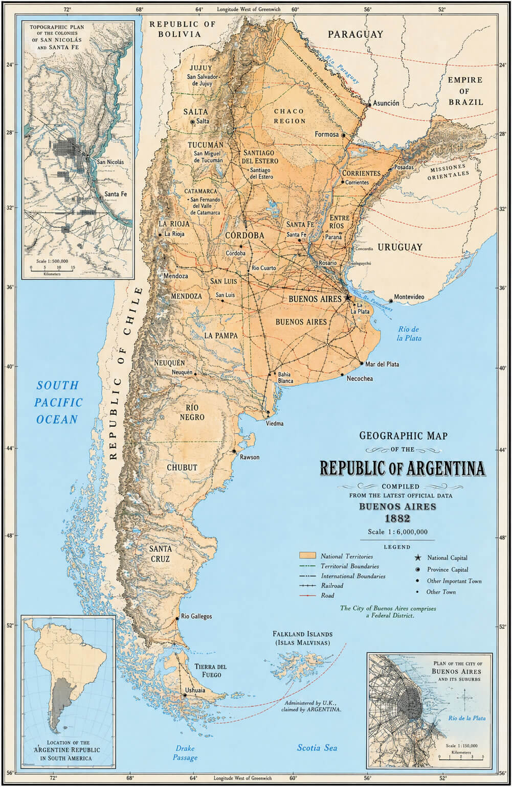 Argentina Physical Map 23 Argentina historical map