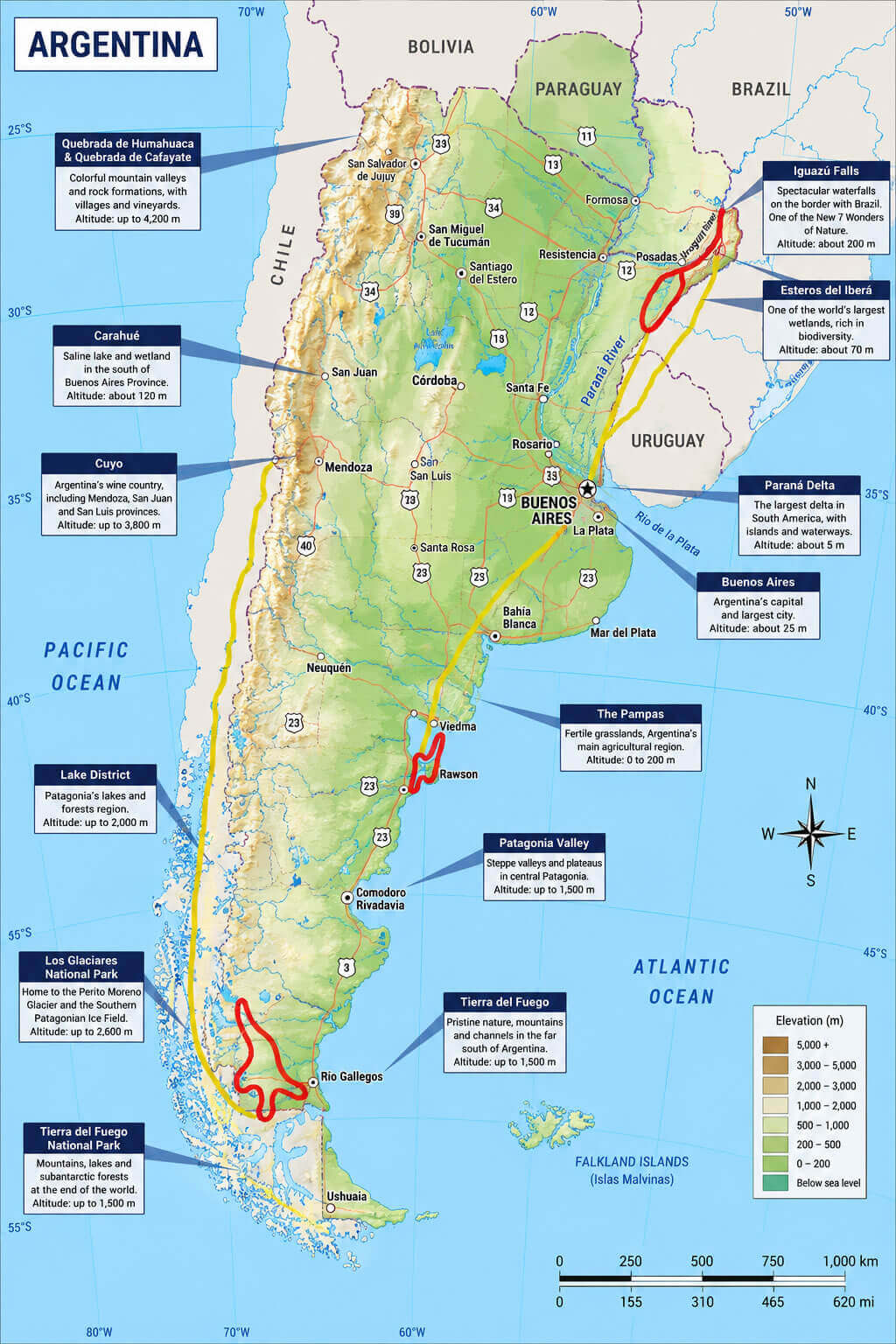 Argentina national parks map