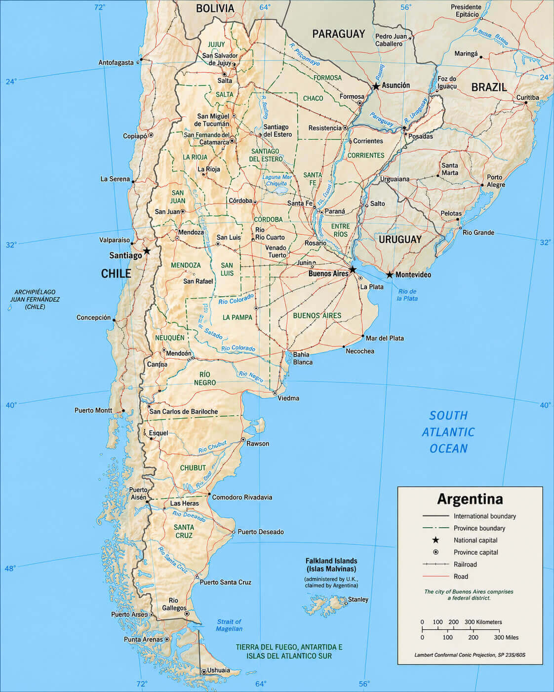 Argentina rivers map