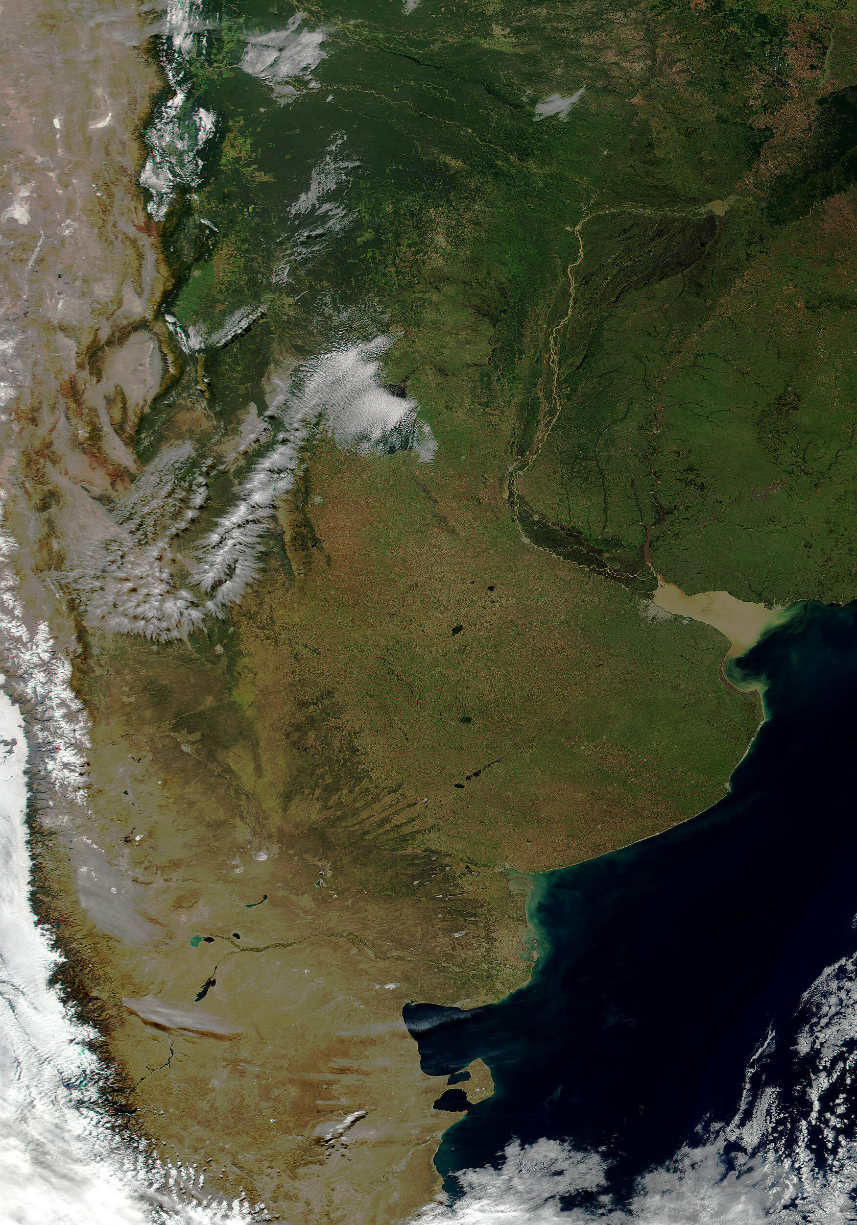 Argentina satellite relief map