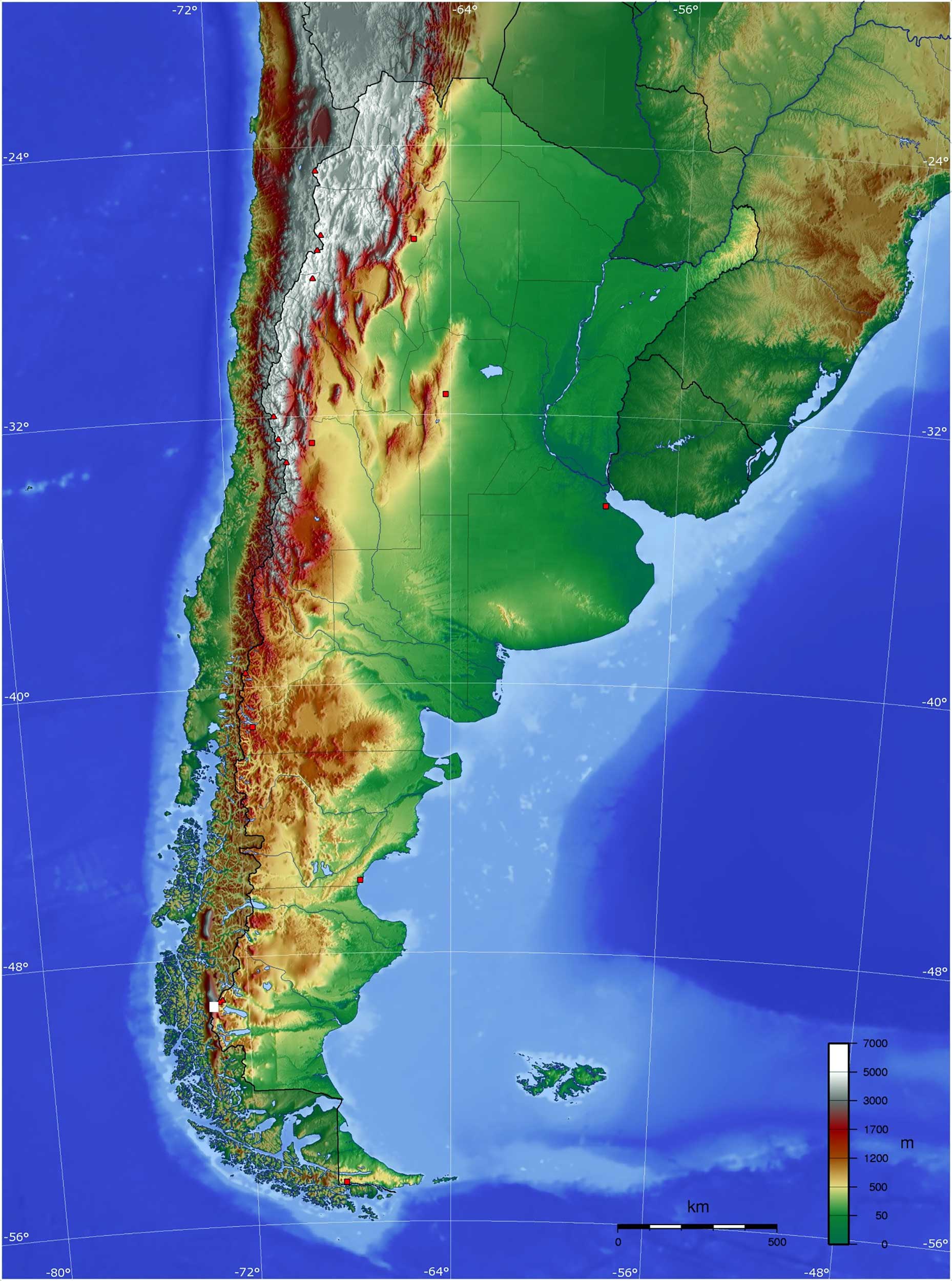Argentina topographic map