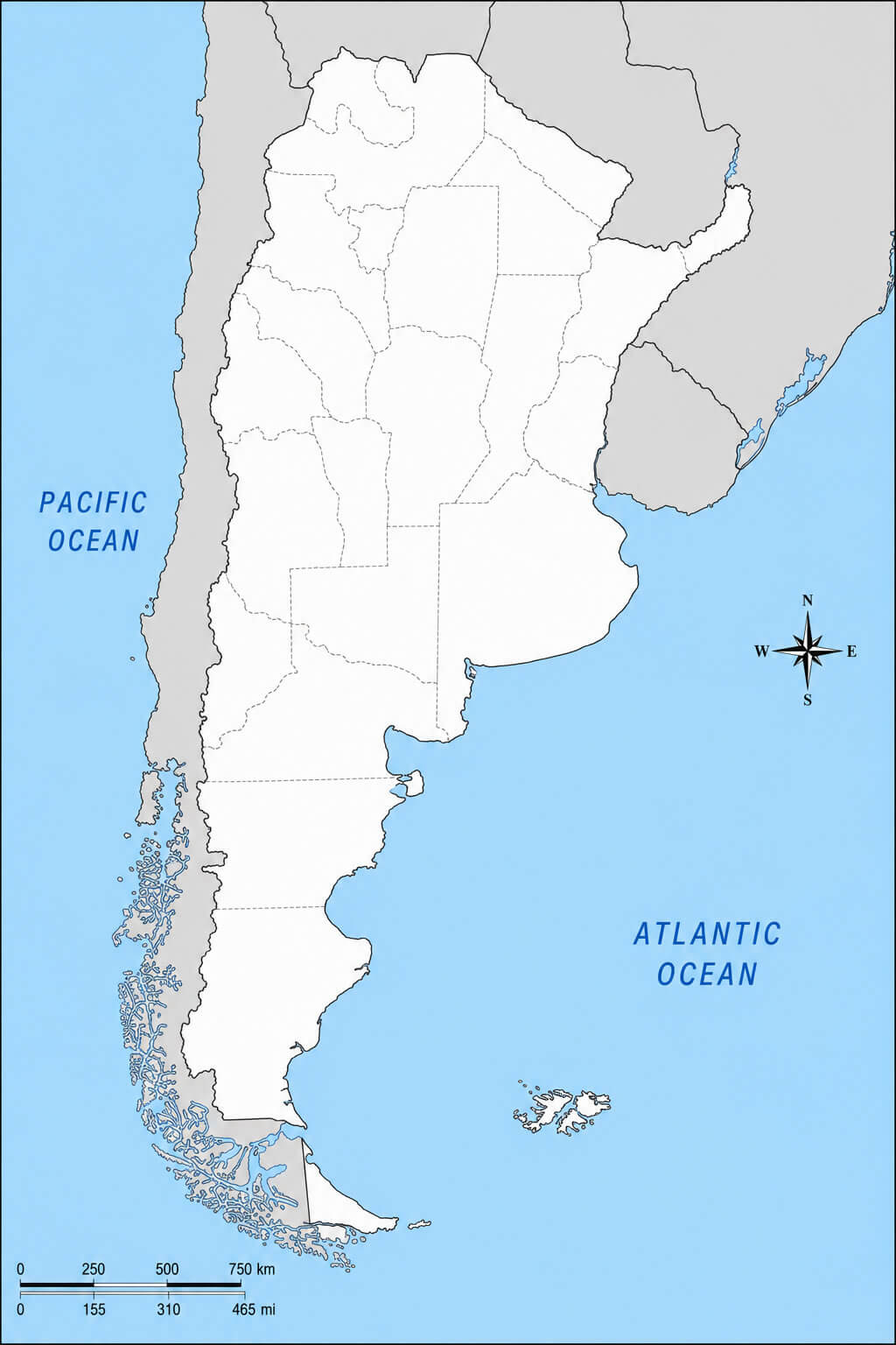 Argentina blank map