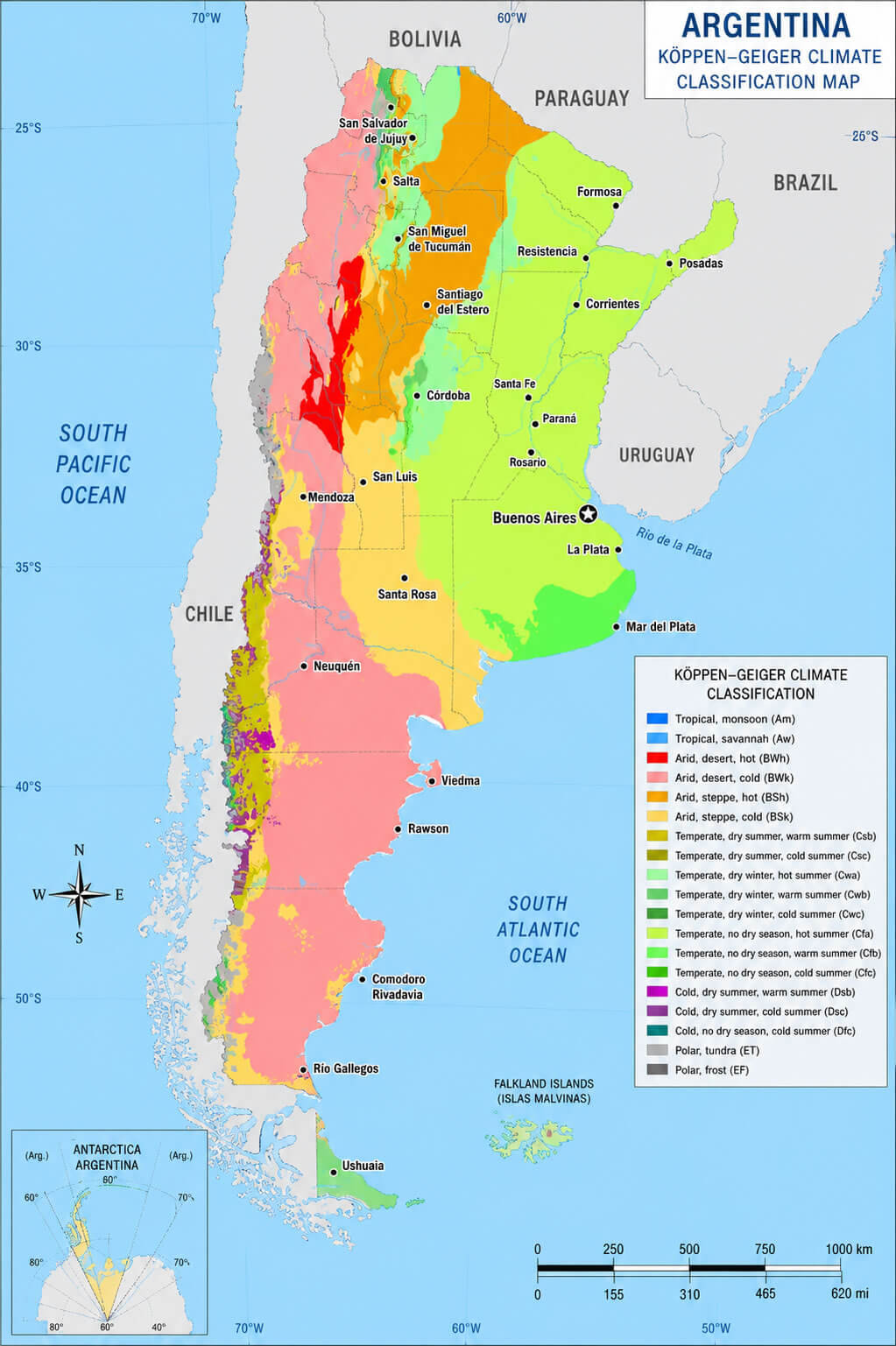 Argentina climate map