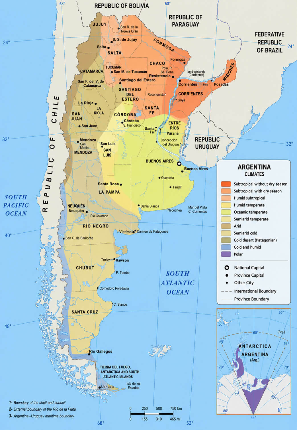 Argentina climates map