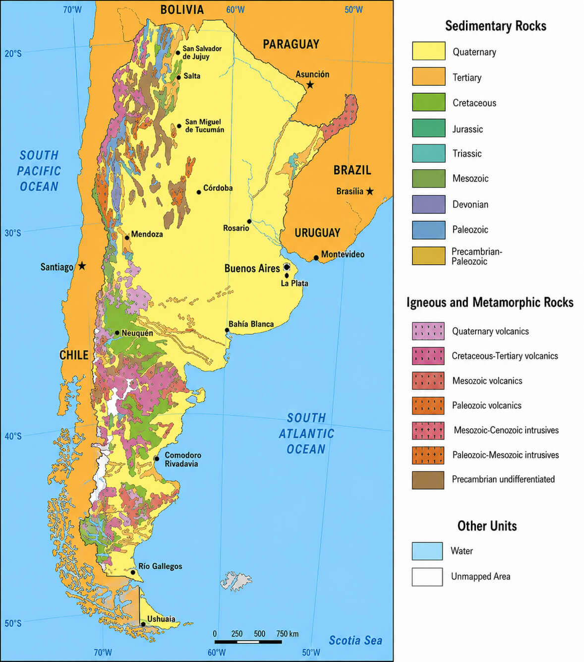 Argentina geological map
