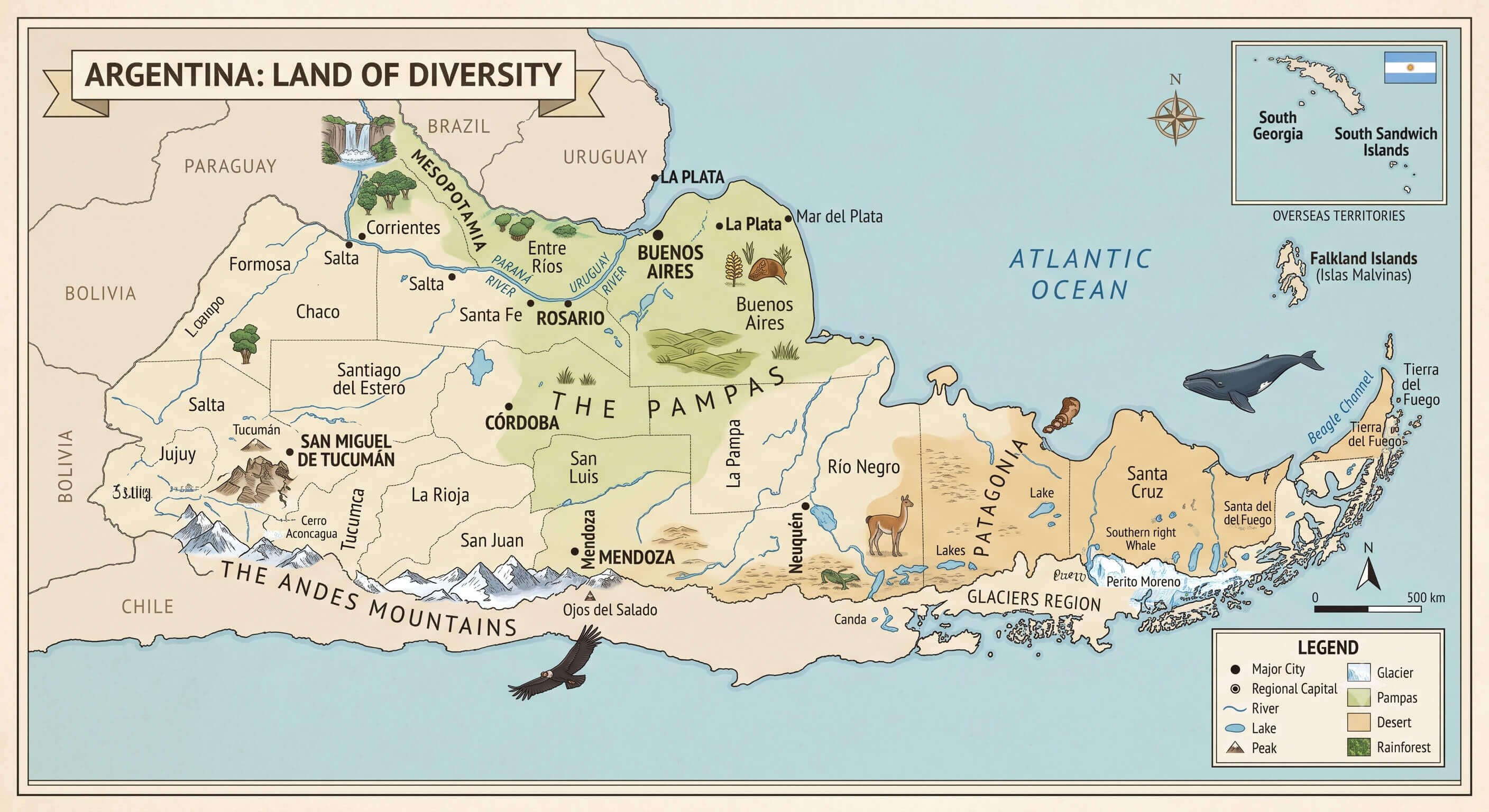 Argentina land map