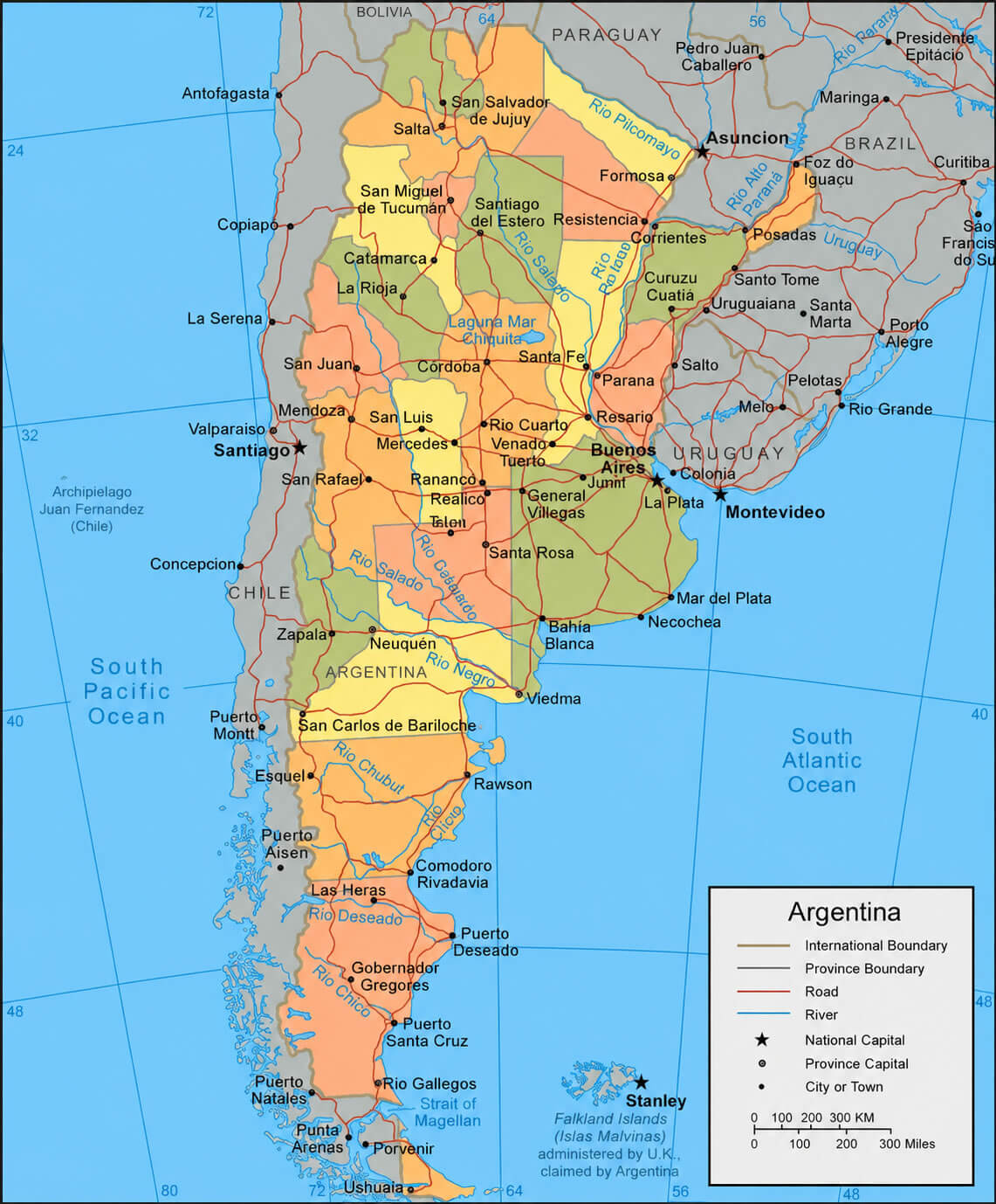 Argentina political map