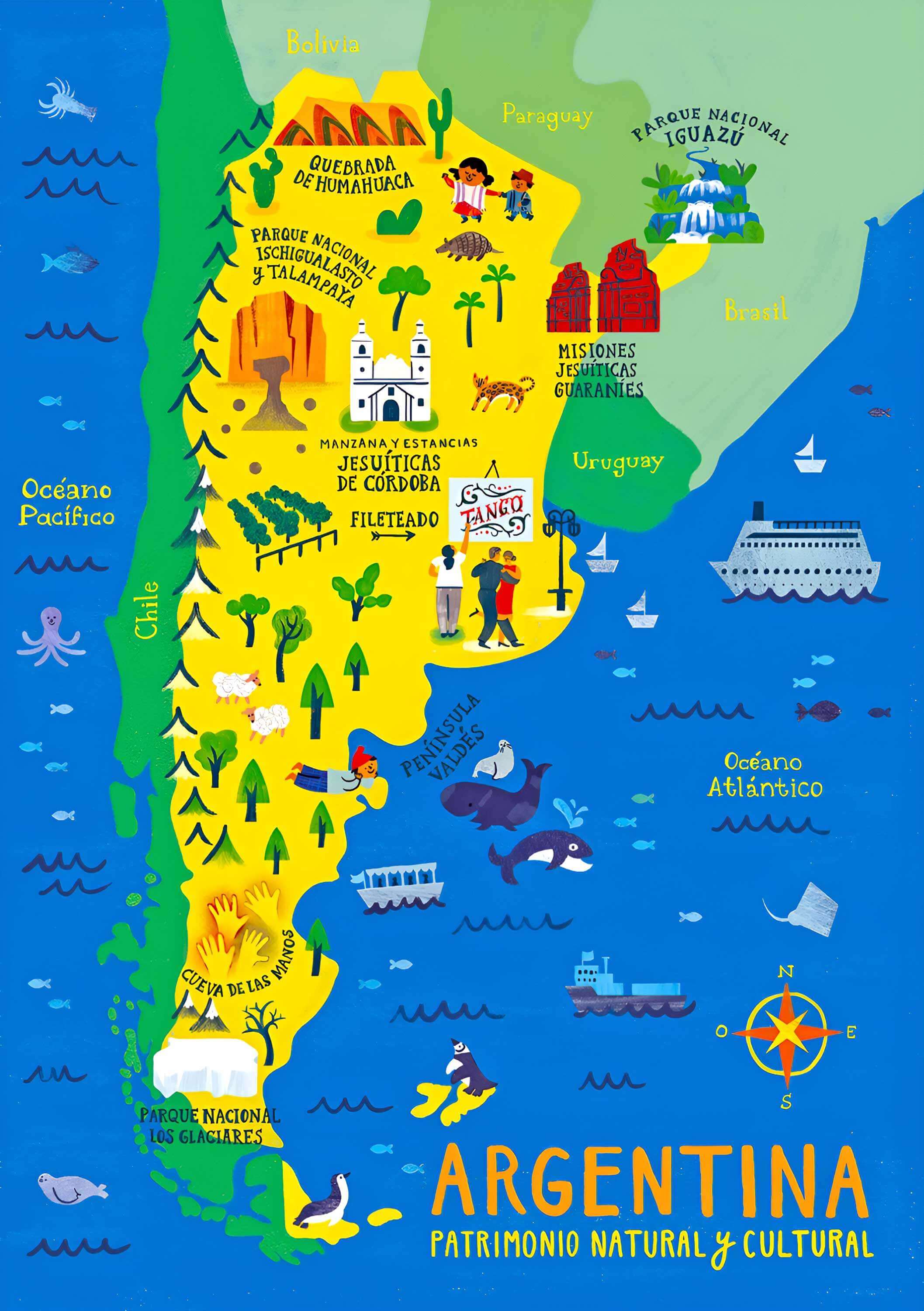 Argentina travel tourist map