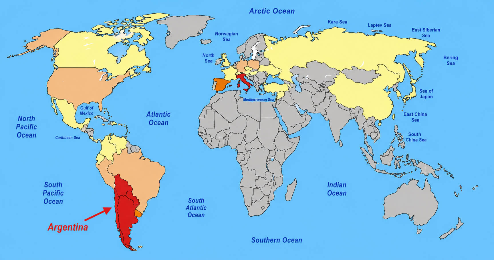 Argentina Population Map 16 Argentina location on World map