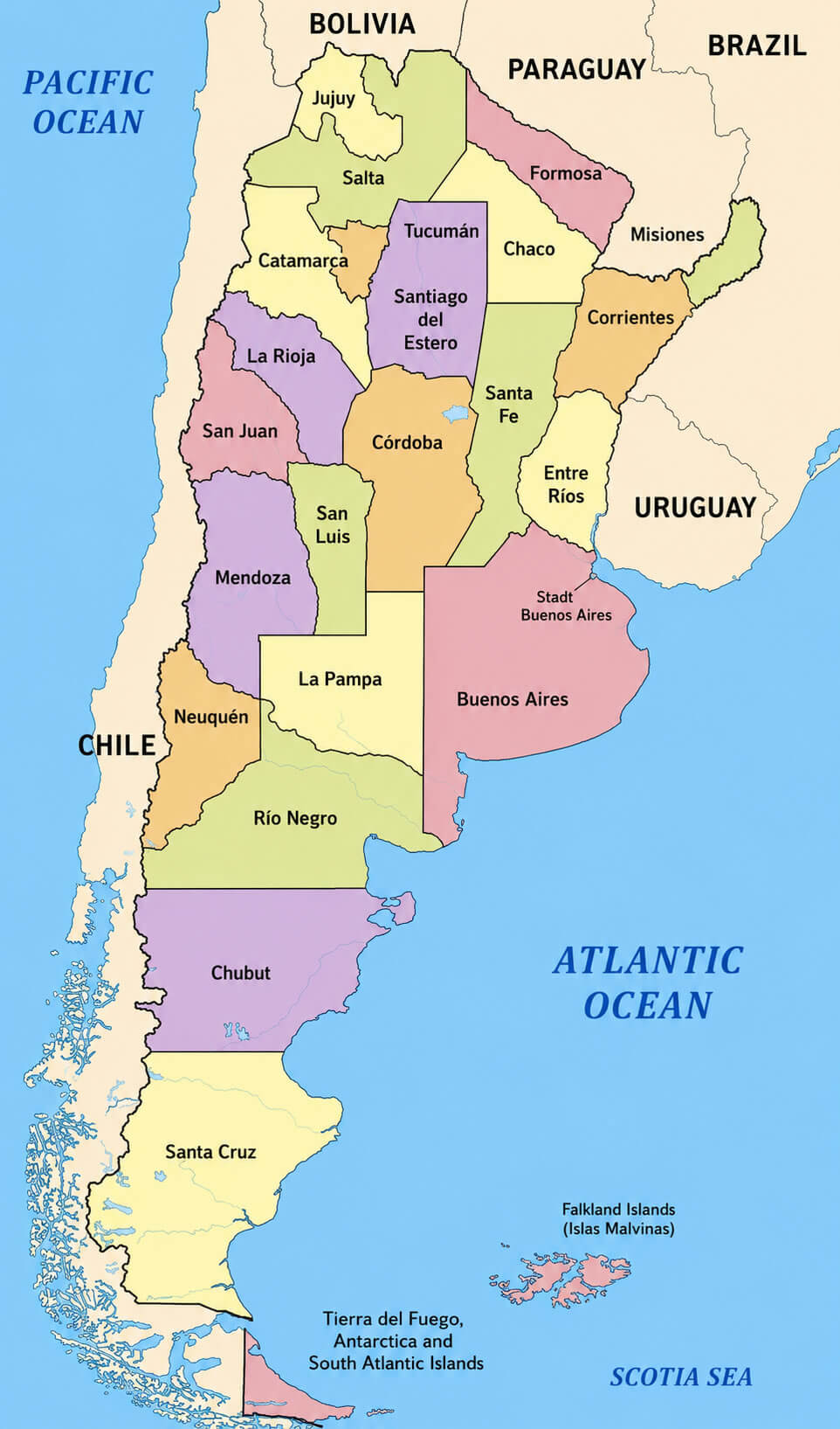 Argentina Region Map 16 Argentina province boundaries map