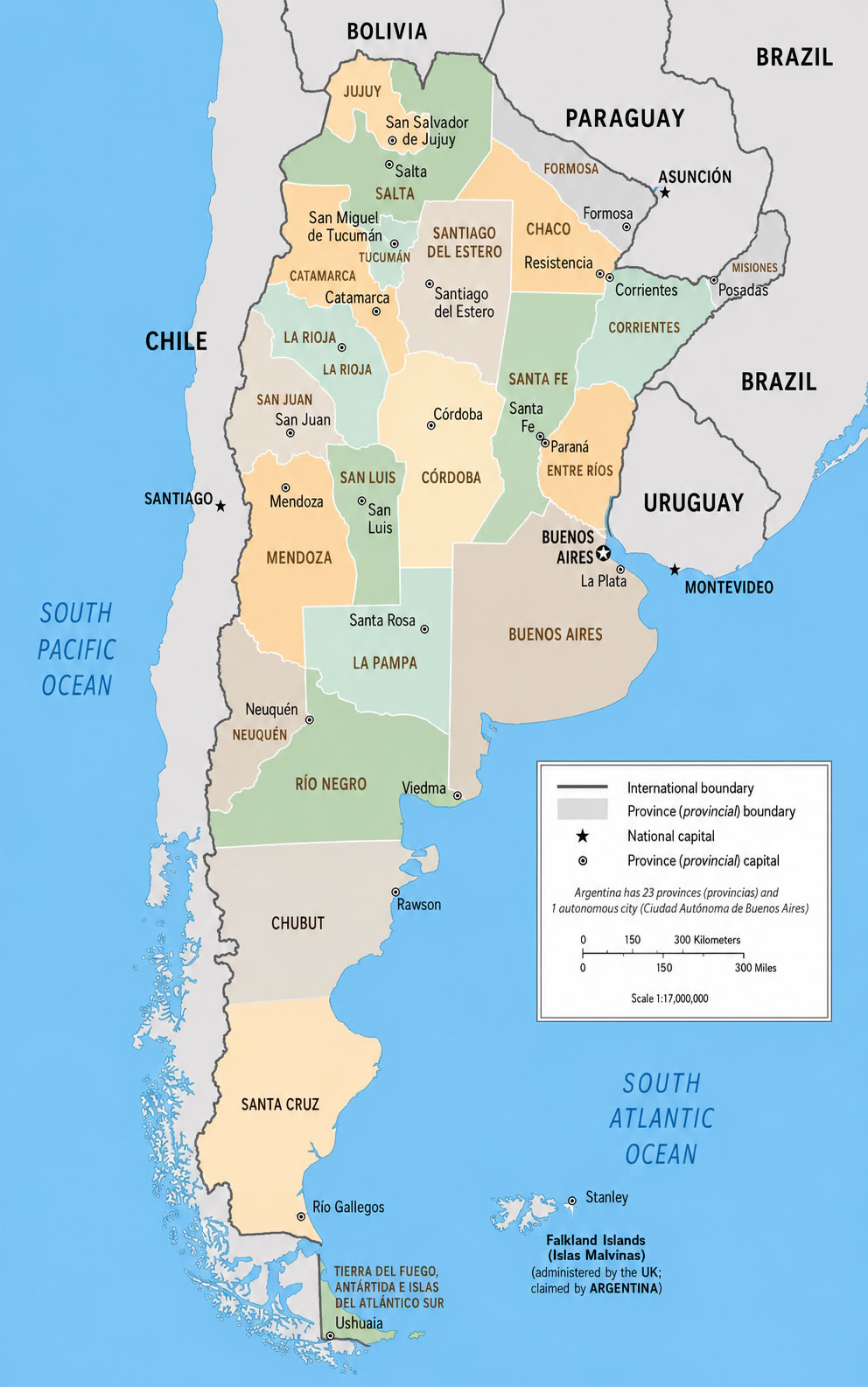 Argentina provinces map
