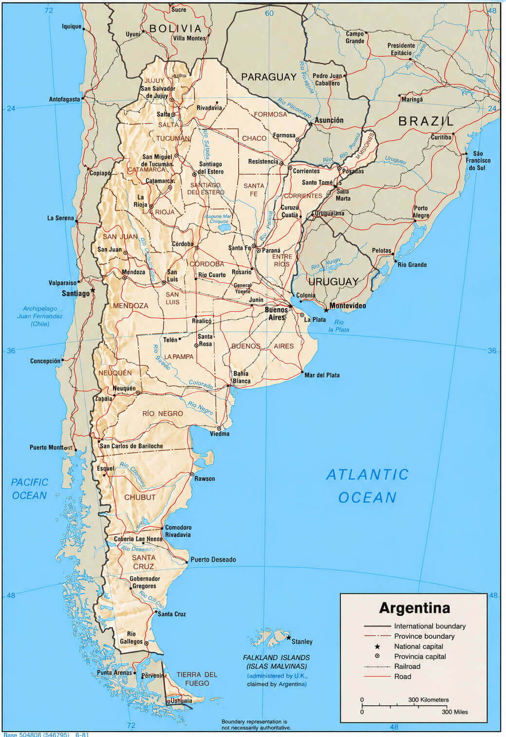 Argentina detailed road map